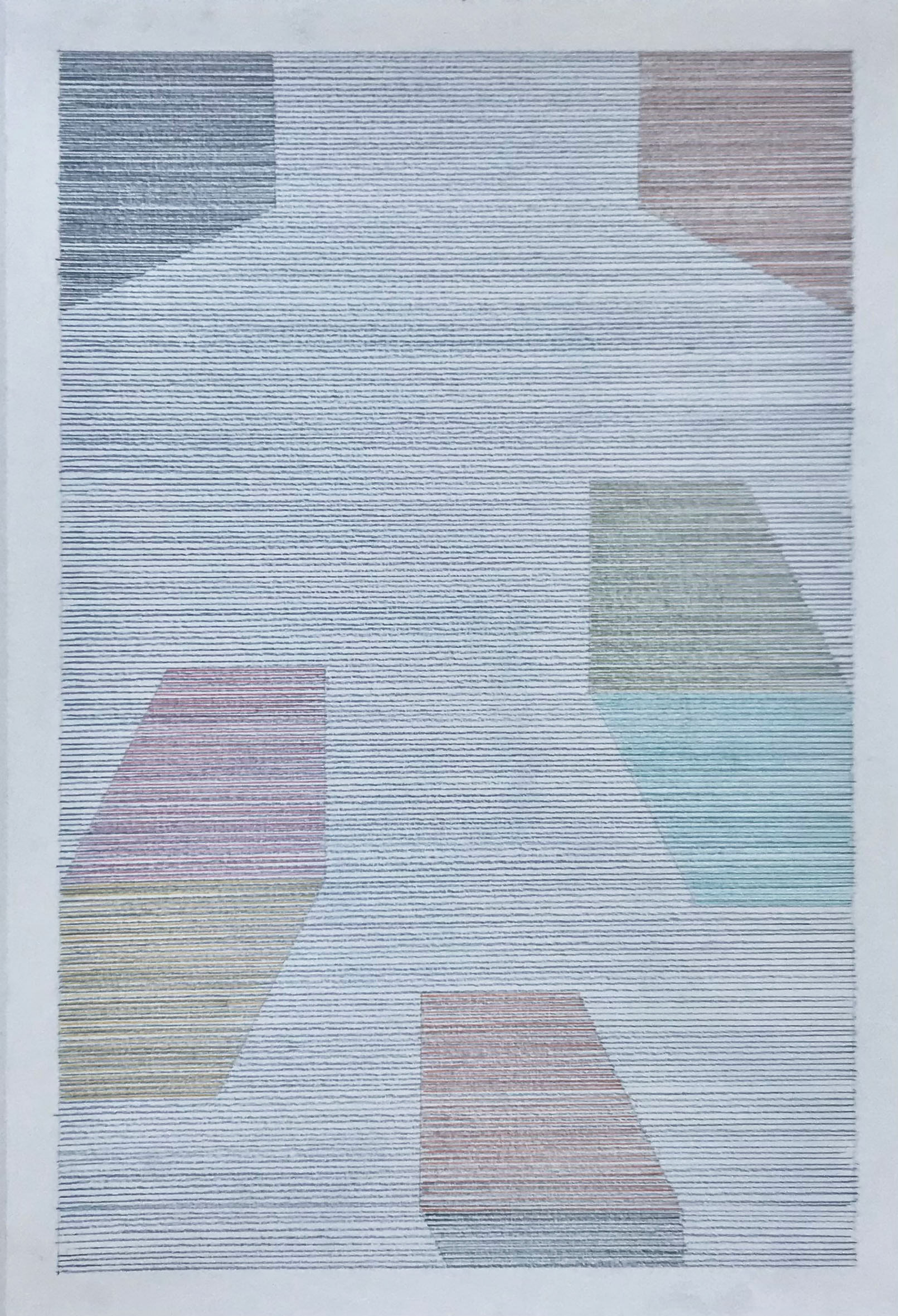 Punctuate 12, 2021 - coloured pencil on 315g Heritage paper - 50 x 34 cm