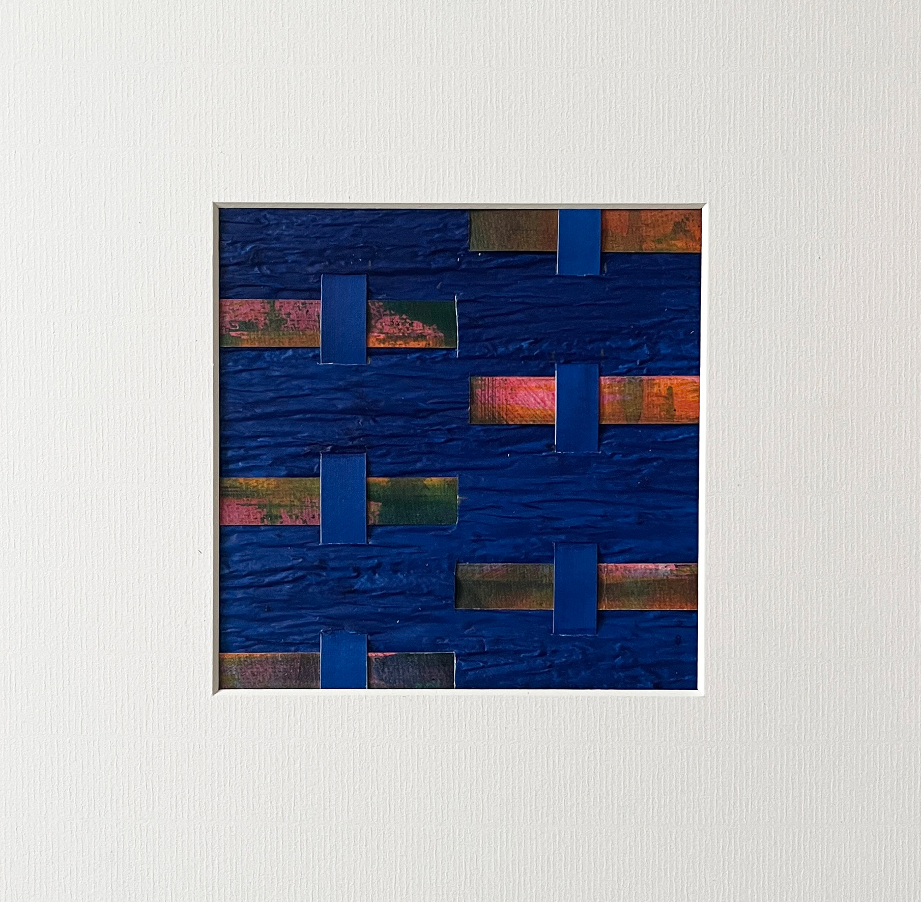 Woven Drawing 9 - ink on watercolour paper & acrylic on laminated tracing paper - 30 x 30 cm