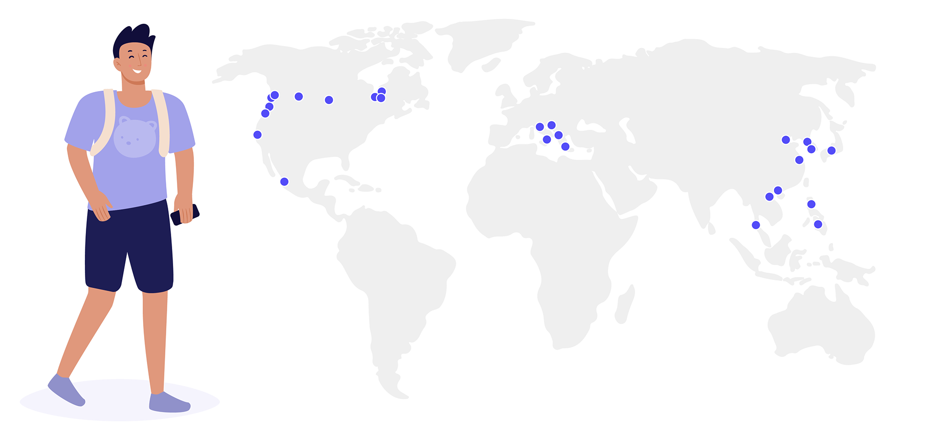 Jimmy travelling the world