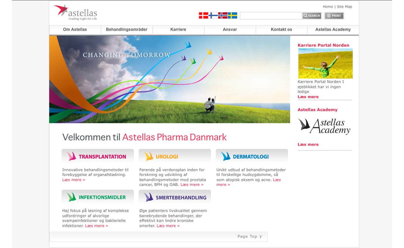 Website and E-learning platform for Astellas and Astellas Learning.