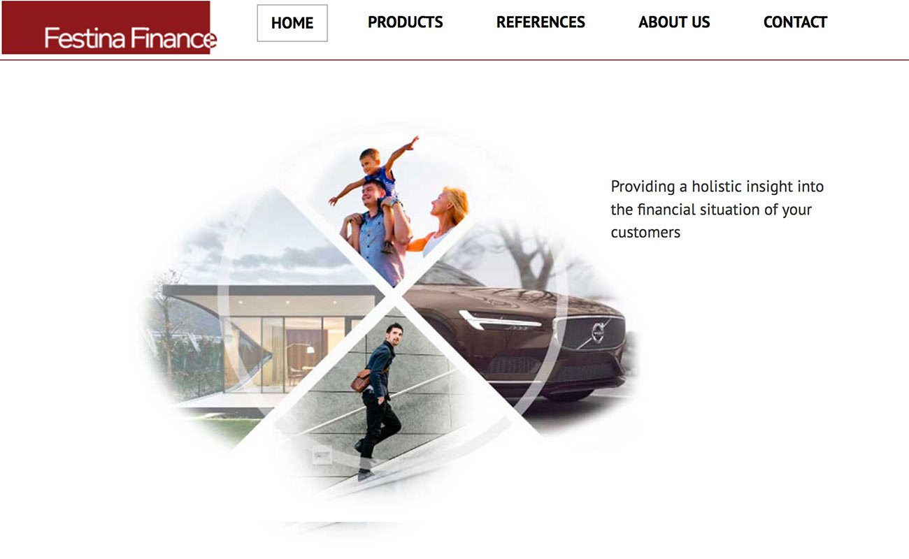 Website for a AI bank SaaS company.