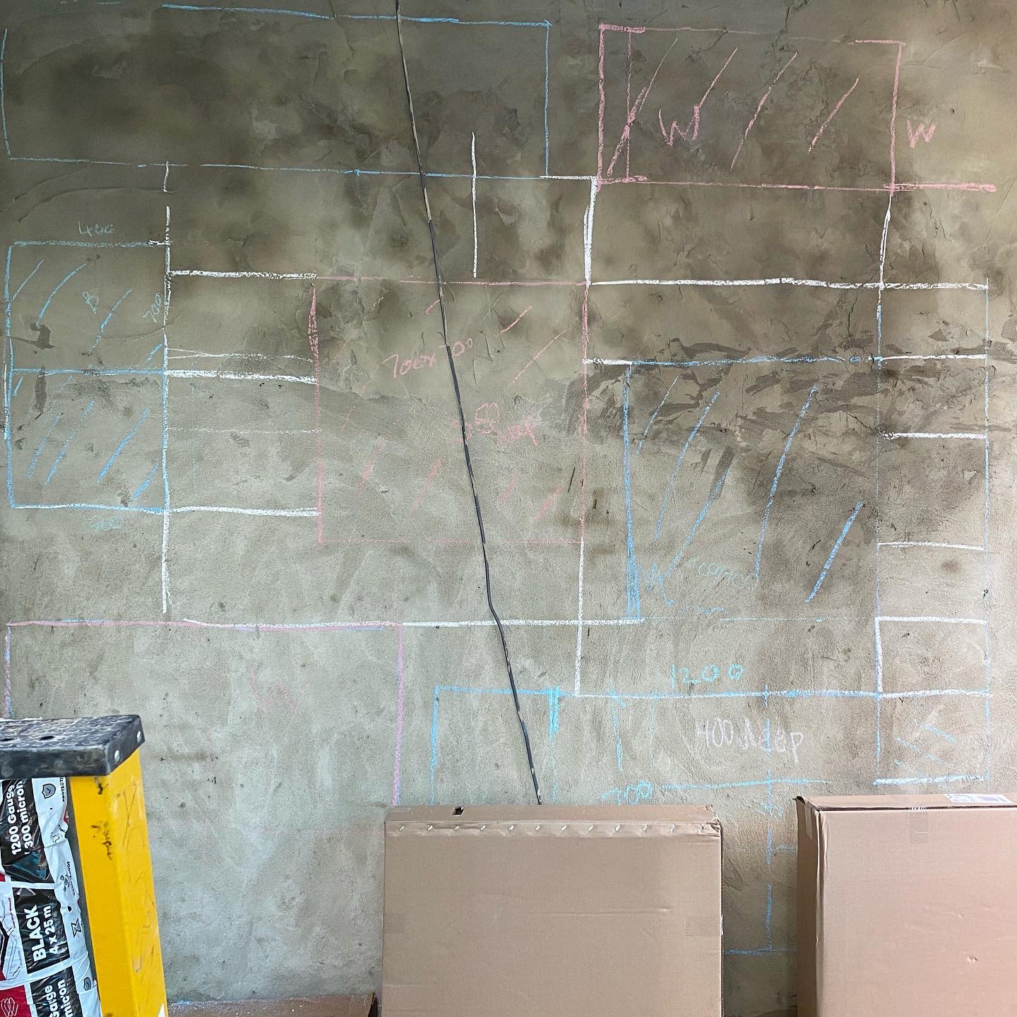 sketch on wall