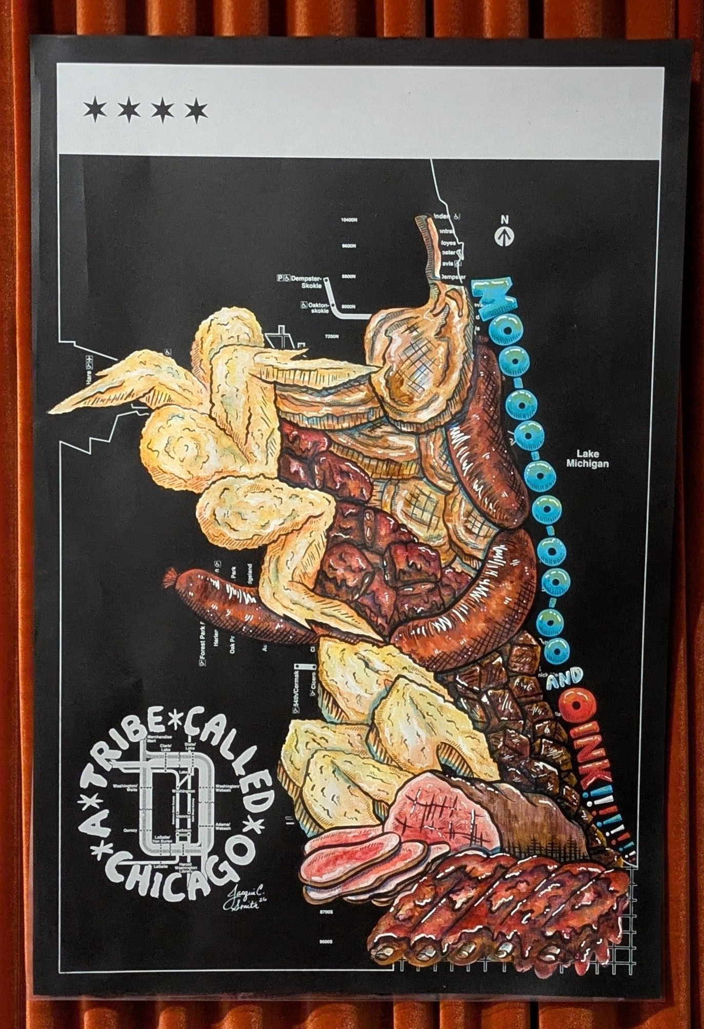 Moooooooo and Oink - 24" x 36" - Acrylic & Ink - 2026