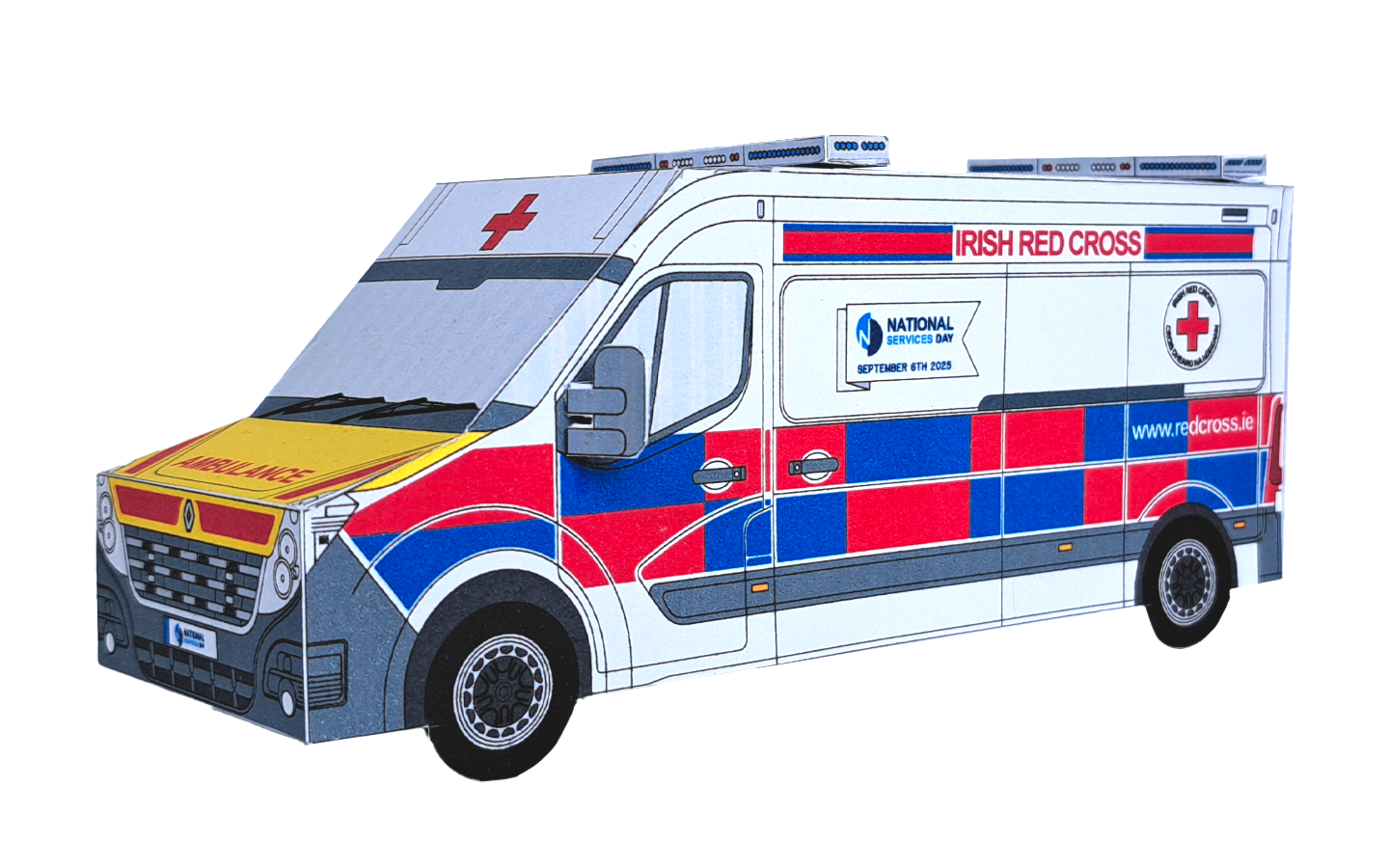 Irish Red Cross Renault Ambulance Papercraft Model