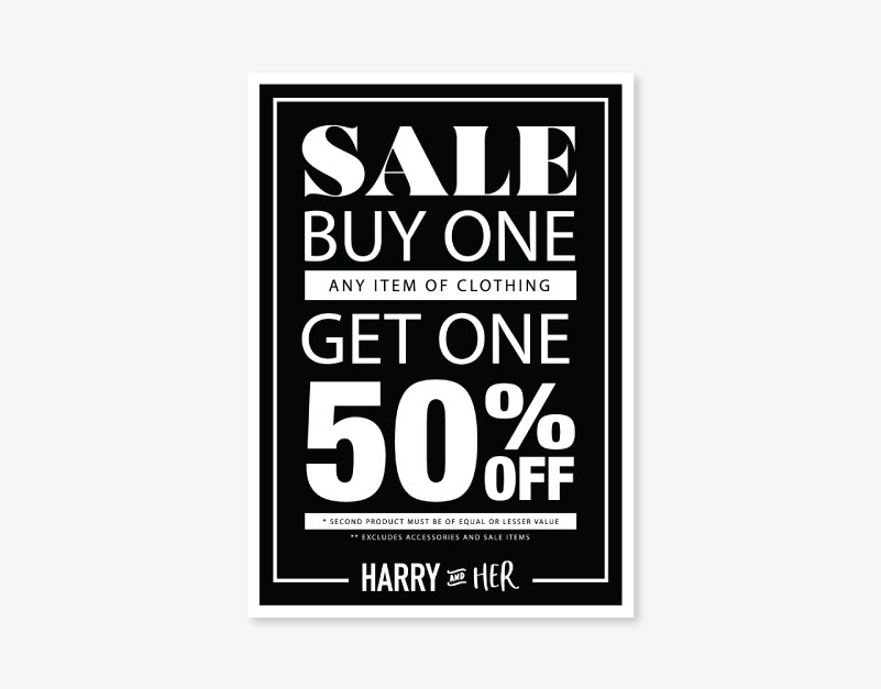 Harry and Her Sale Poster Design