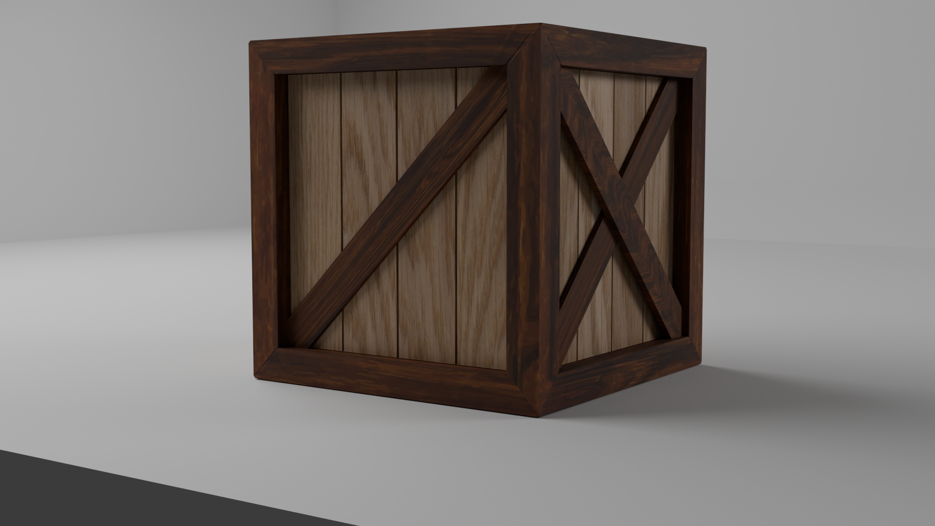 Game Ready Crate - PBR wood Test. (Created in Blender)