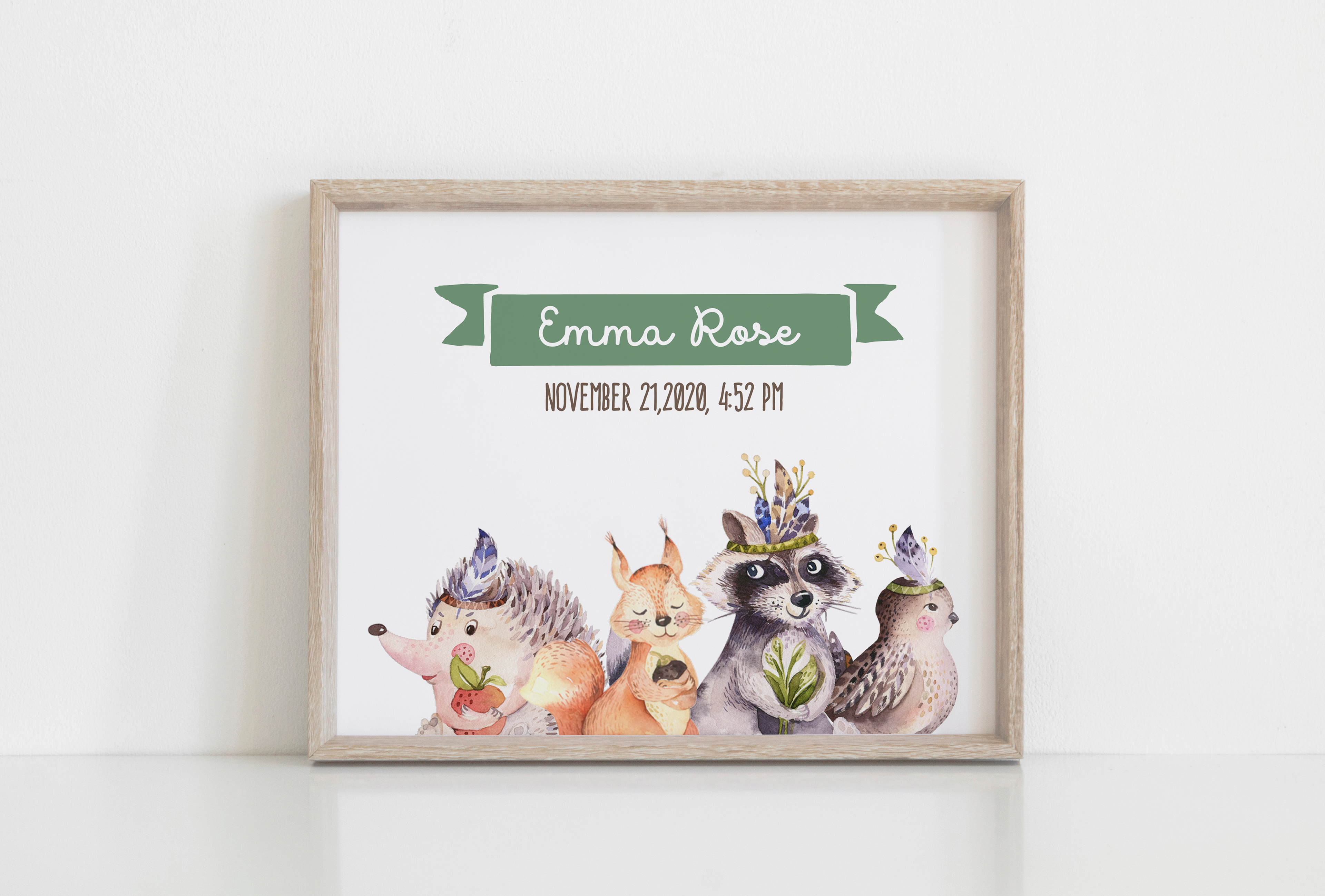 Woodland Animals Nursery Name Sign