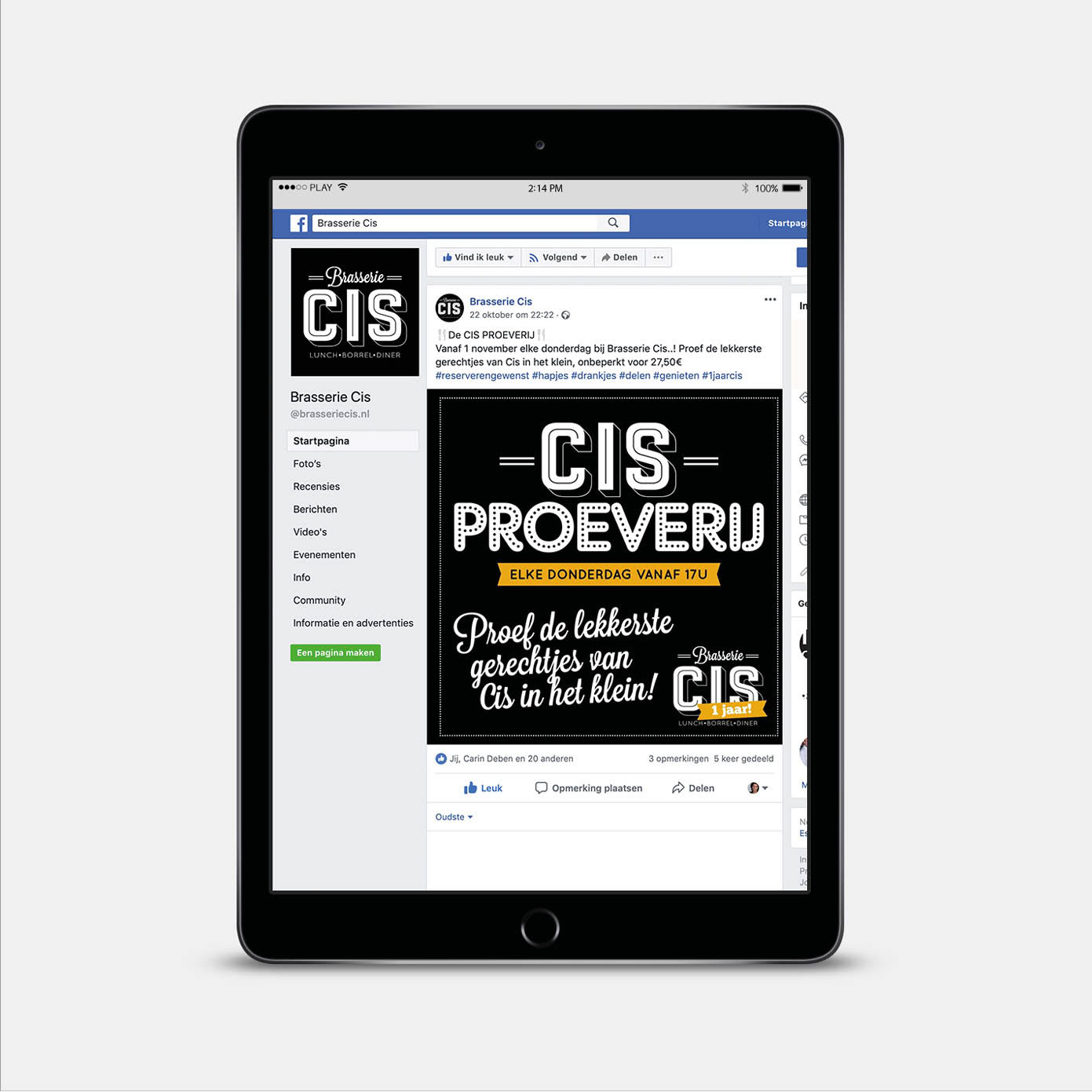 Brasserie CIS Facebook