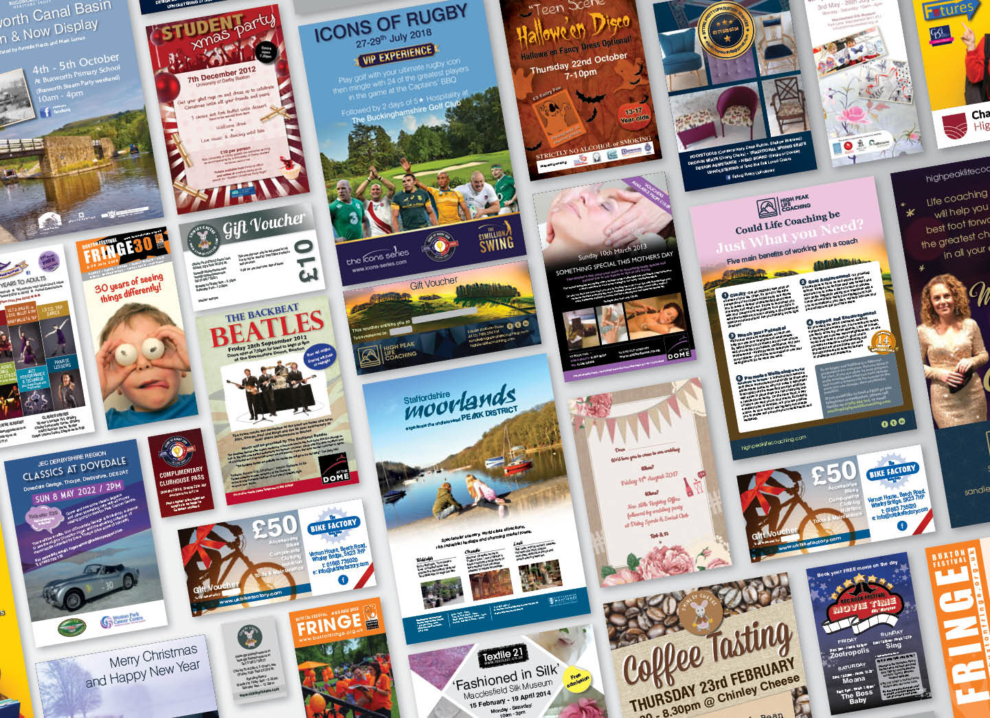 Flyers et affiches de tailles variées