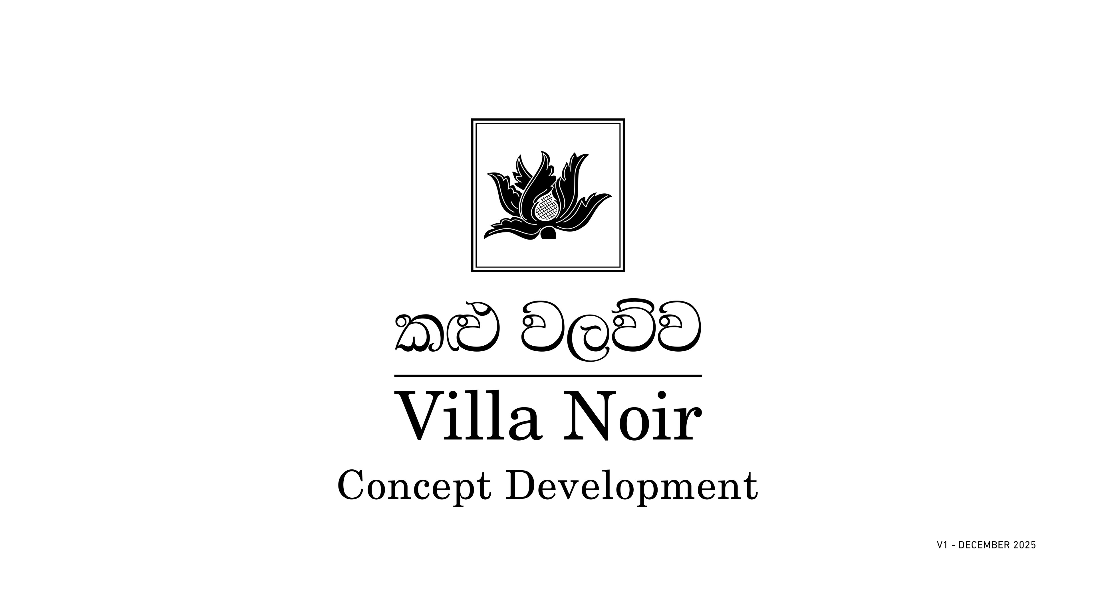 Villa Noir - Concept Development