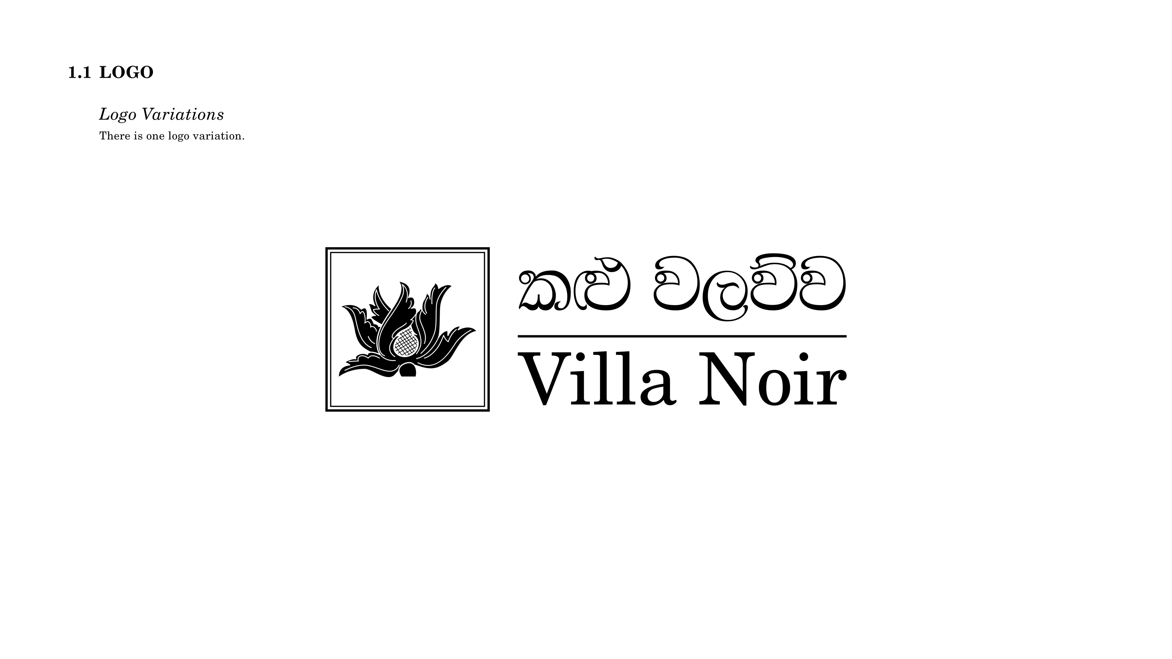 Villa Noir - Brand Guidelines