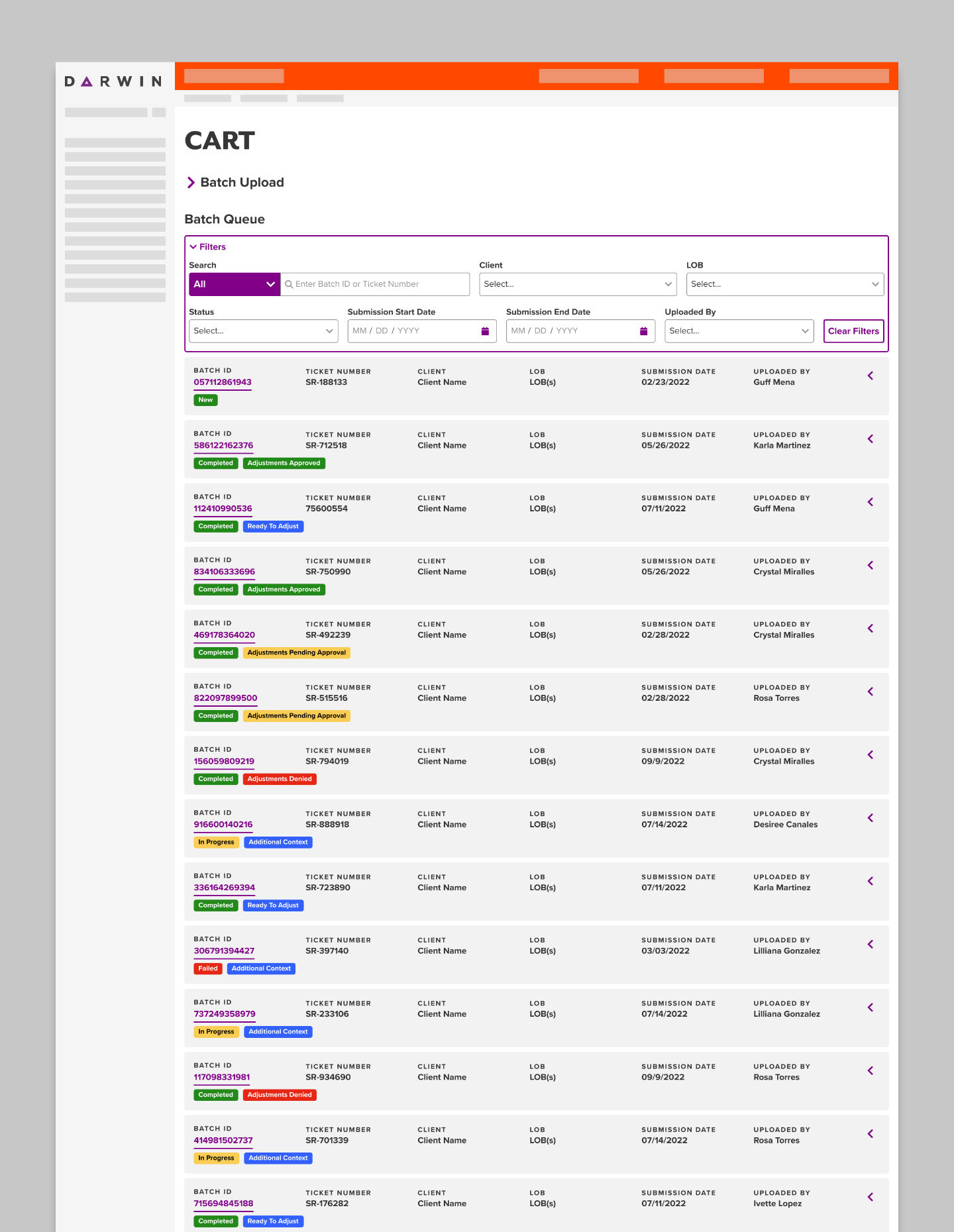 Batch Details, Adjustment batch pending