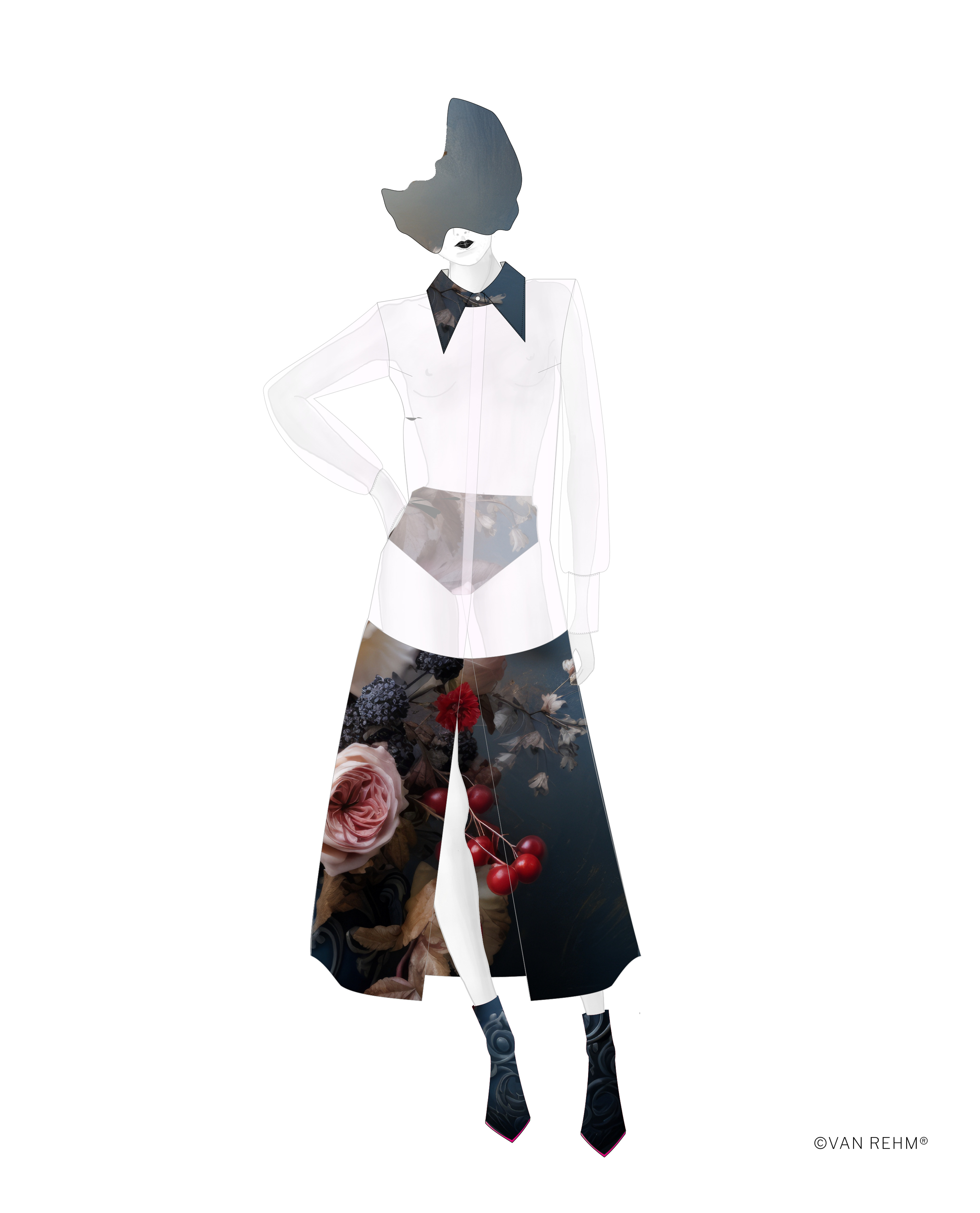 Semi-transparent Shirt Dress