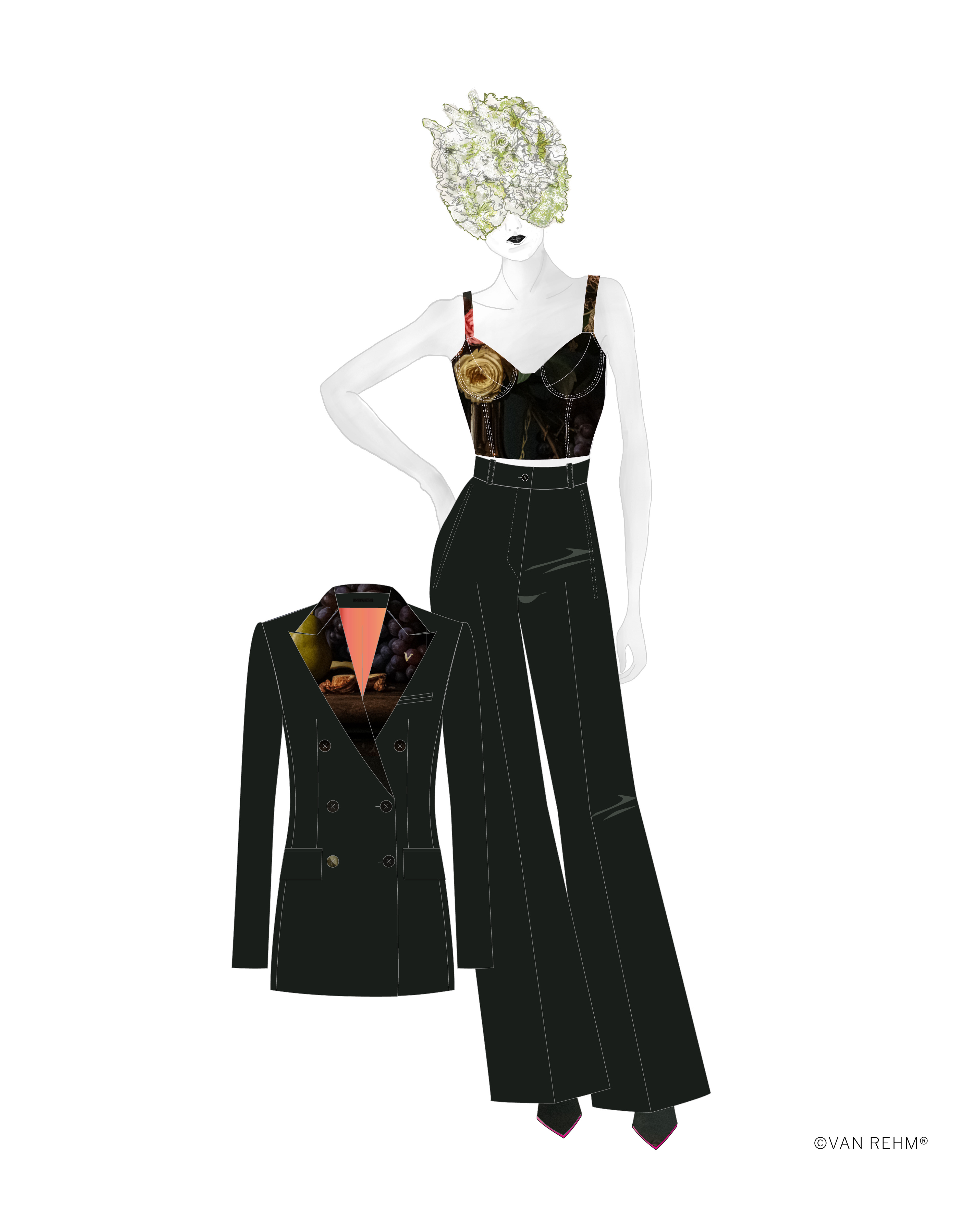 Women's Suit with Corset Top