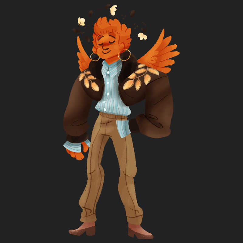 my recurring character The Muse, in a Pixar-style character design, dressed head-to-toe in Gucci