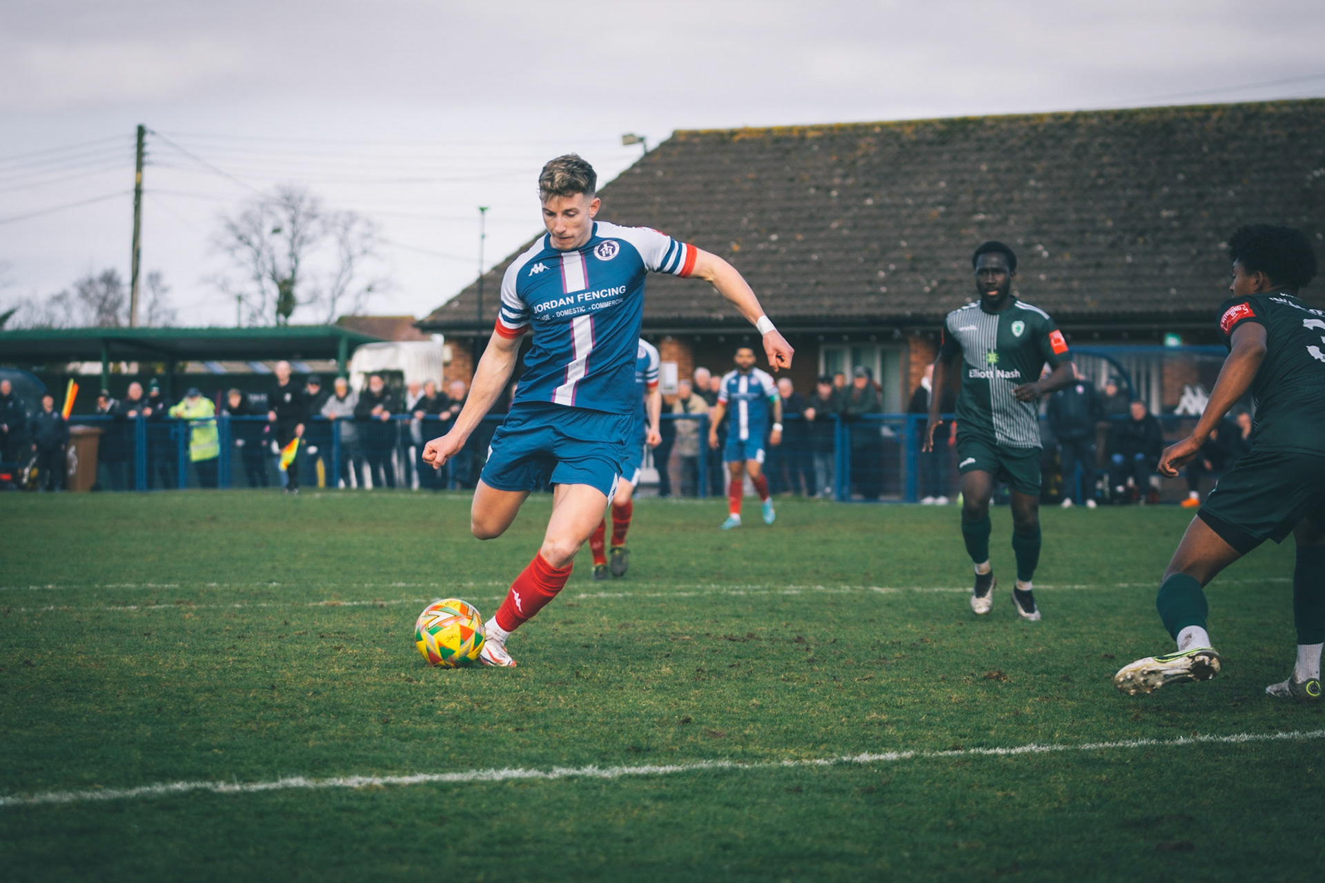 Will Davies putting leiston 2 nil up and scoring his 27th goal of the season