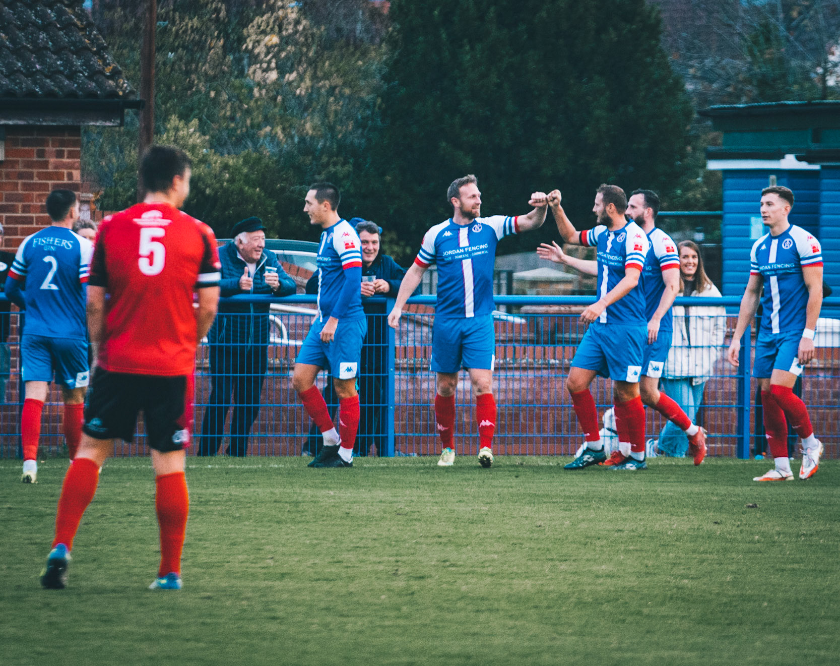 Ryan Jarvis fist bump with brother Rossi after making it 1-1
