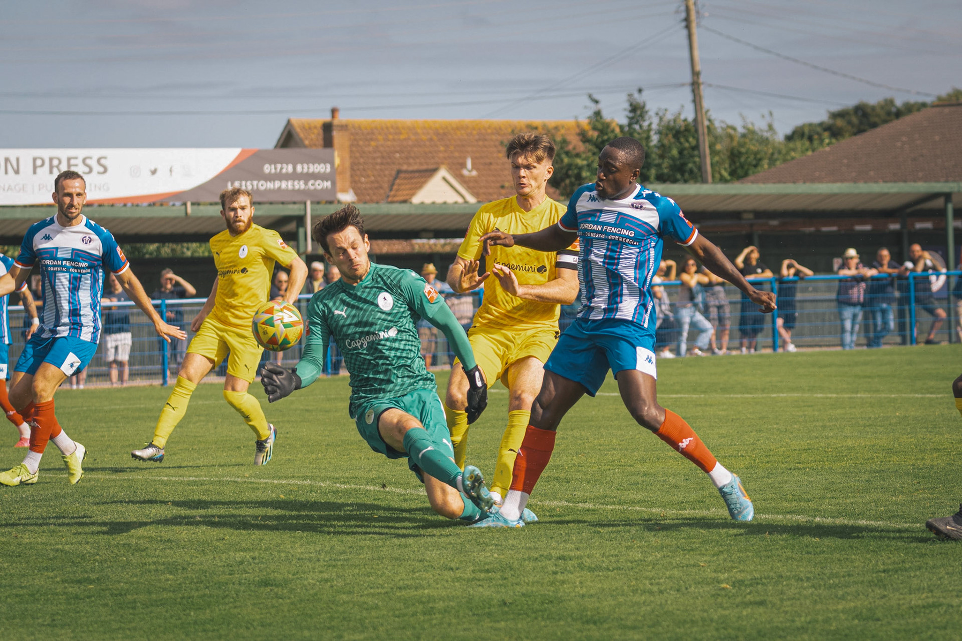 Jama loza nicking the ball past gk for joe marsden to tap in at back post