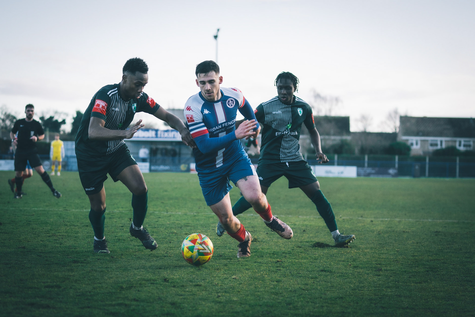 Ben Fowkes Driving at the bromsgrove defence to set up the winner for Will Davies