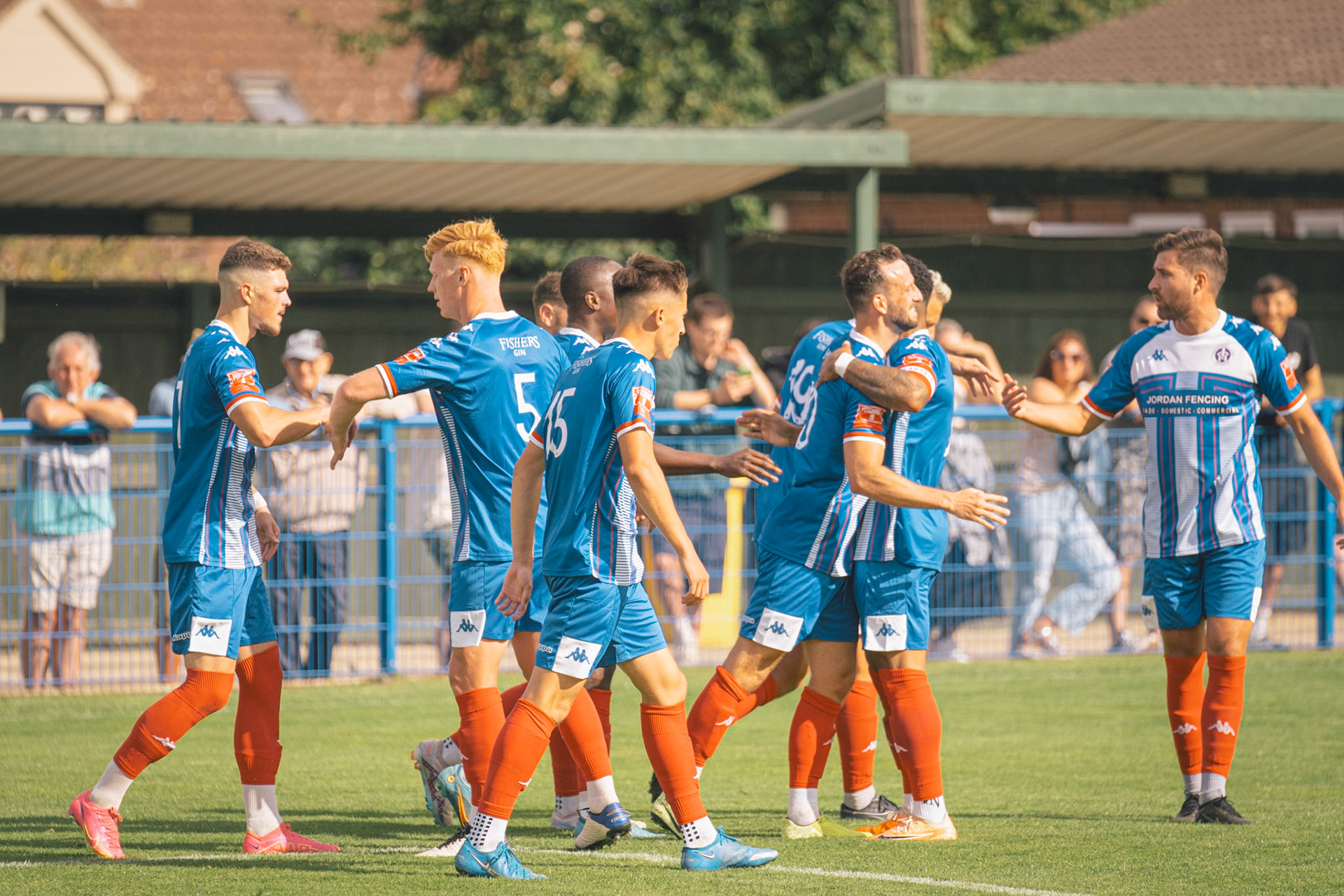 Leiston celbrating 2nd goal