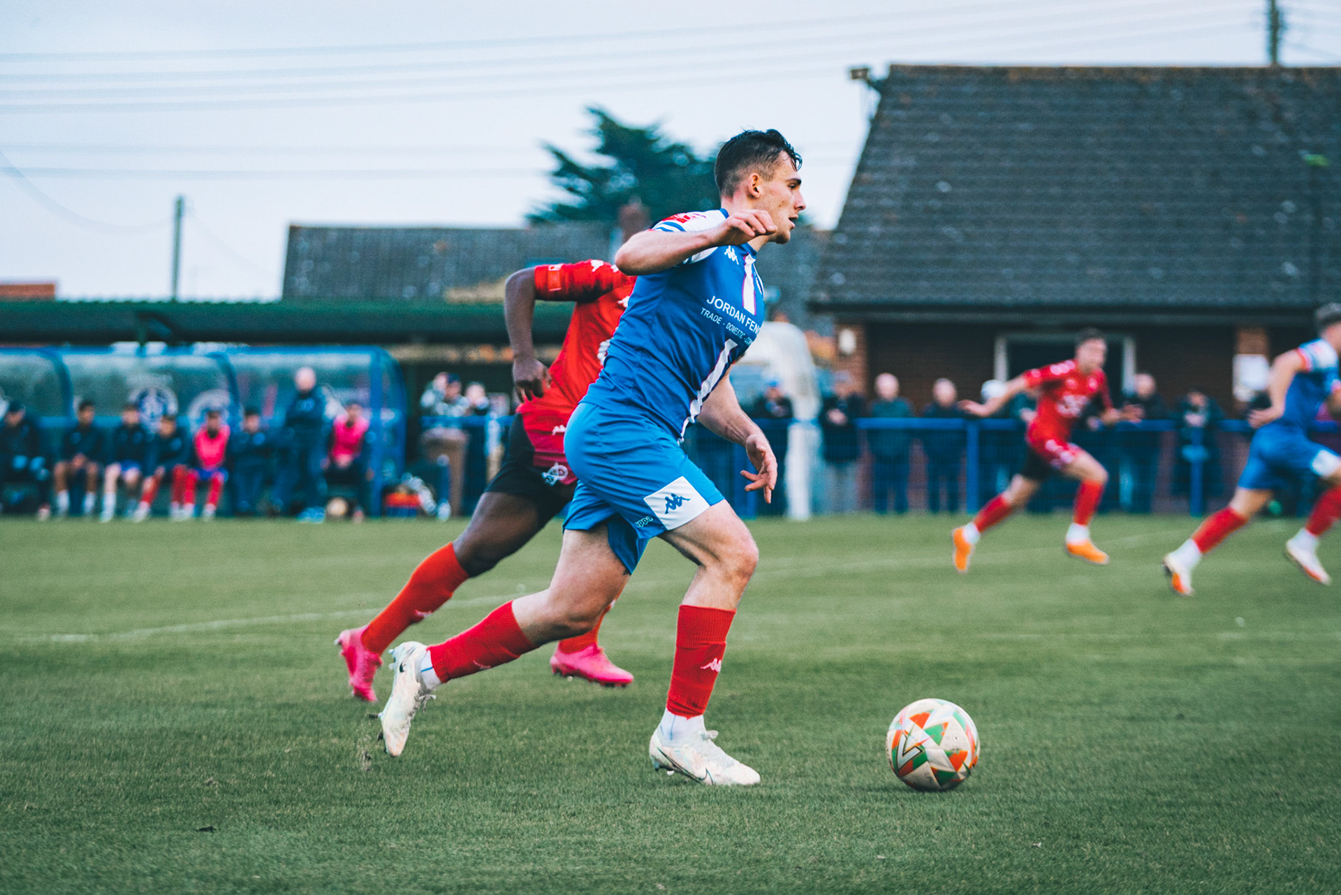 Ben Fowkes gaining yards with the ball
