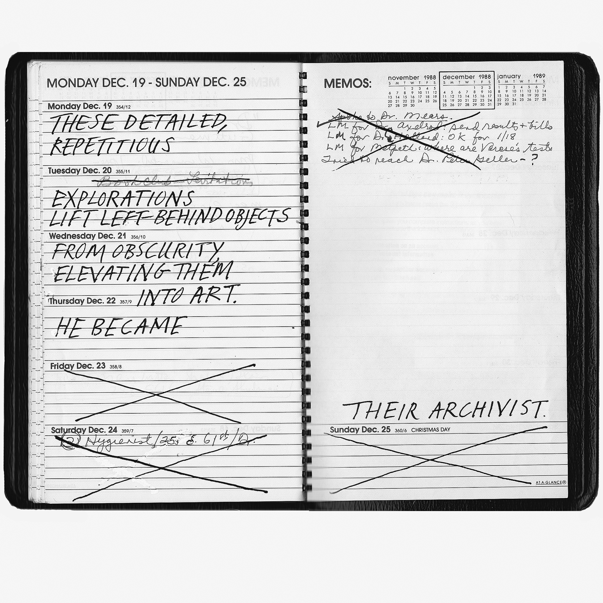 Doina Popescu and Rachel Verbin quoting Philip Monk ("Life's Traces" in Arnaud Maggs) and Arnaud Maggs, Répertoire, in Arnaud Maggs (Steidl: Göttingen, Germany, 2013). 2018