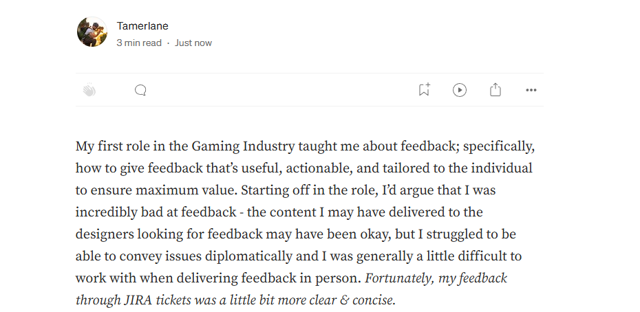 https://medium.com/@tnb95gdev/giving-feedback-is-an-art-3b82dff07667