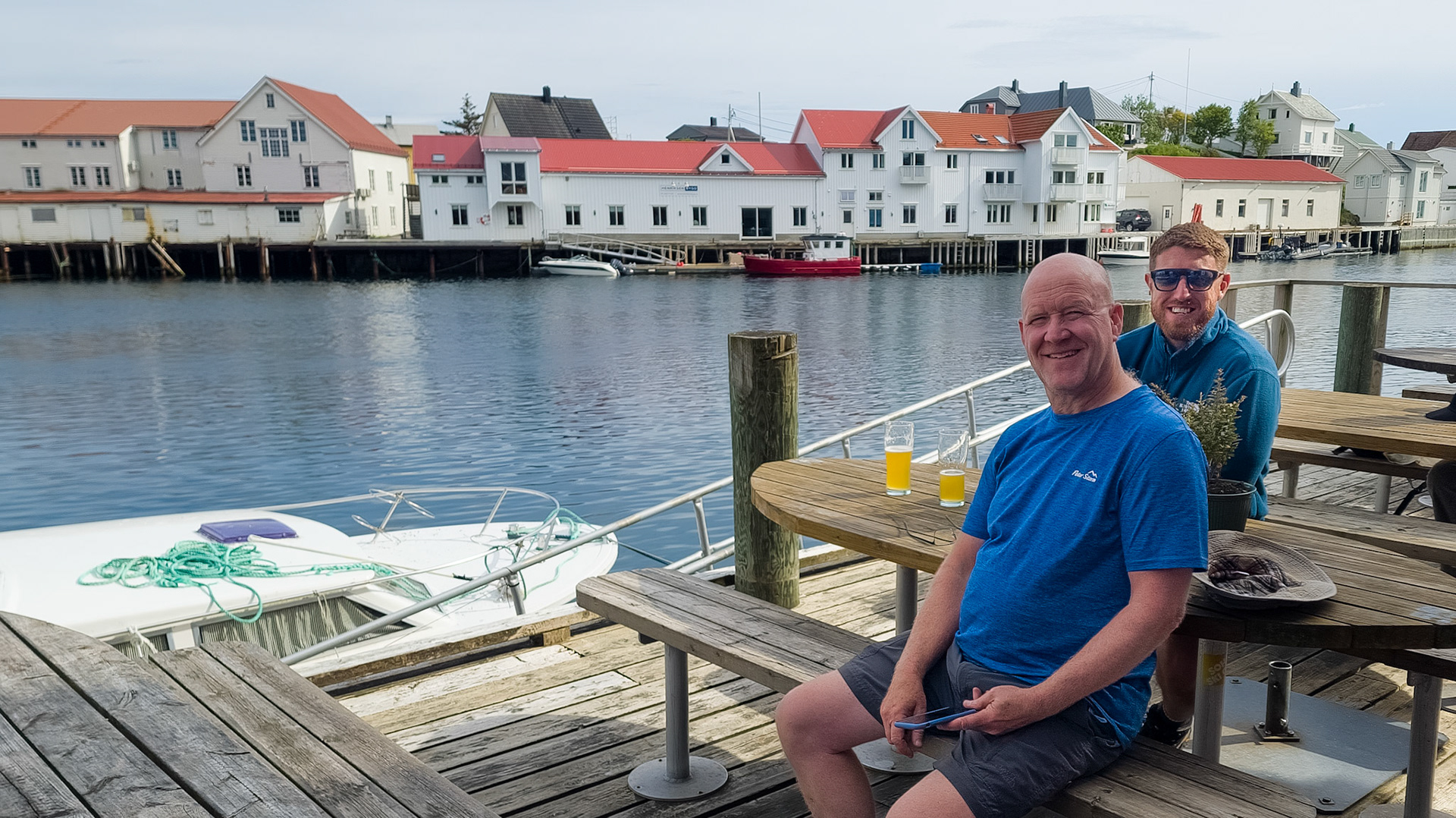 Well earned post walk pint in Henningsvaer
