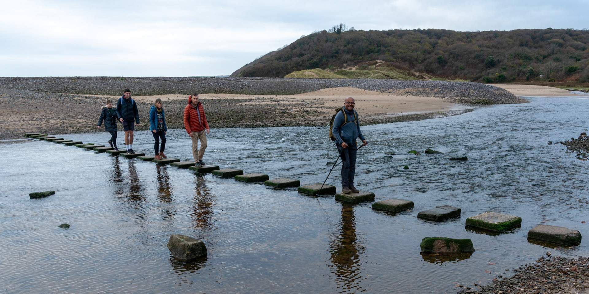Stepping stones over Pennard Pill