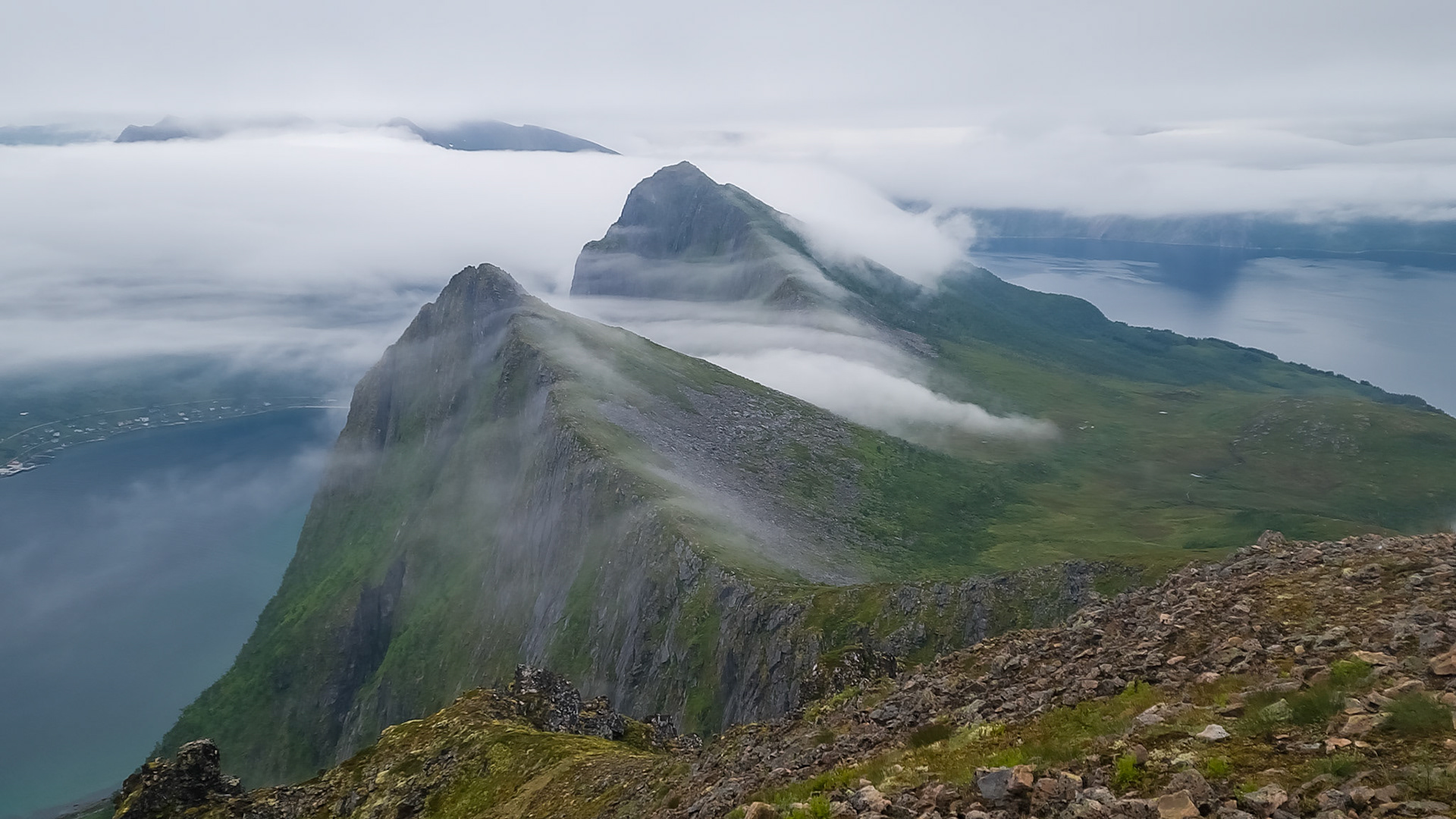 View from summit of Husfjellet
