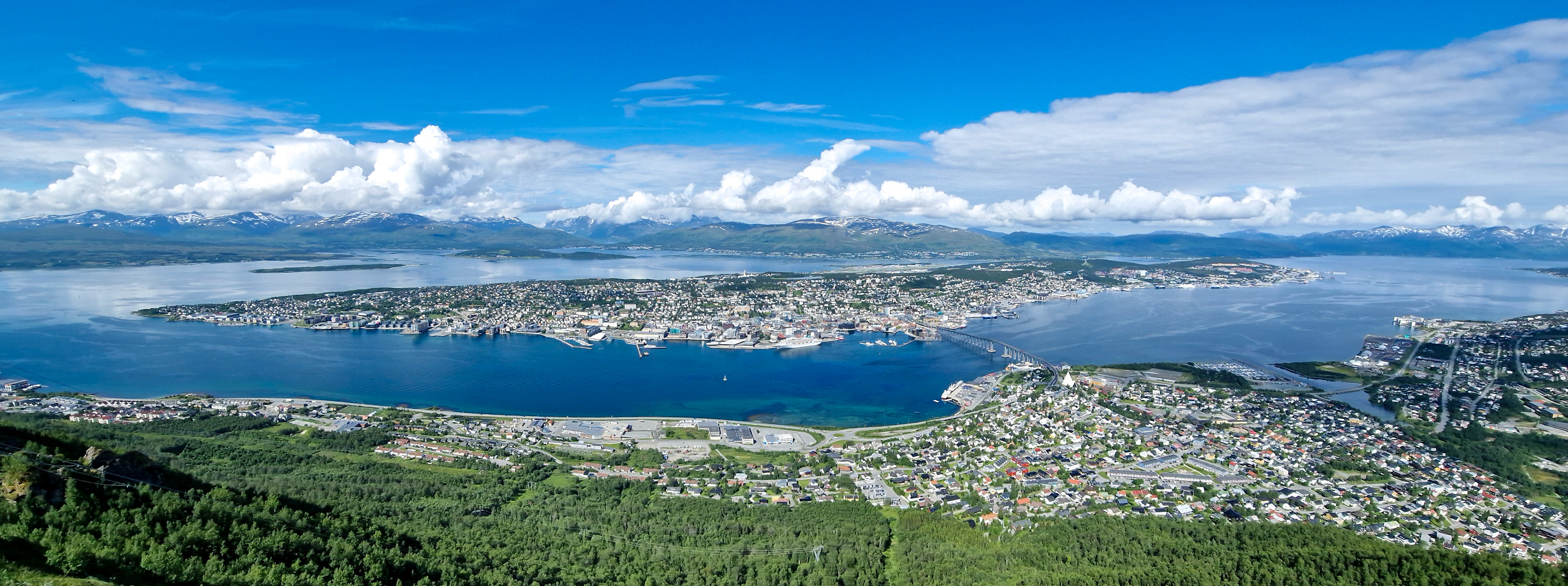Tromso from top of Fjellheisen cable car
