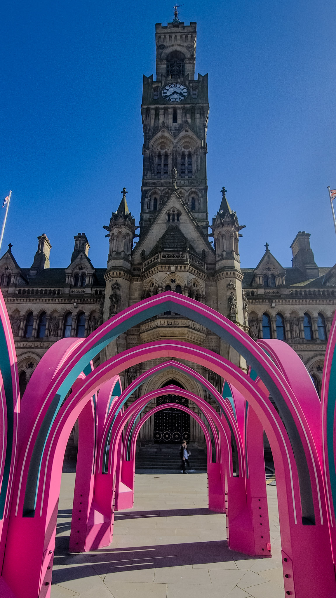 Ramadan exhibit in front of Bradford Town Hall
