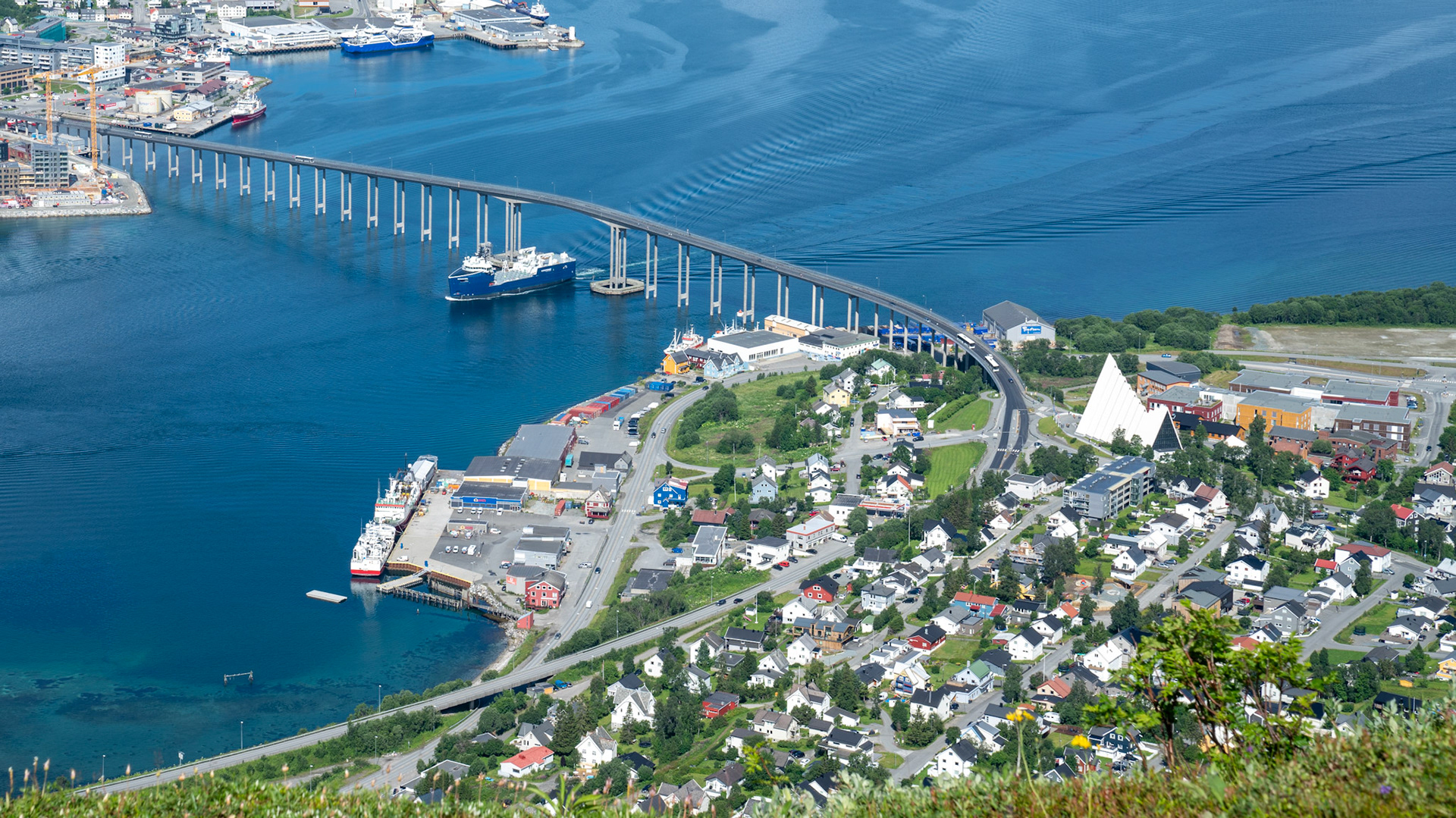 Tromso from top of Fjellheisen cable car