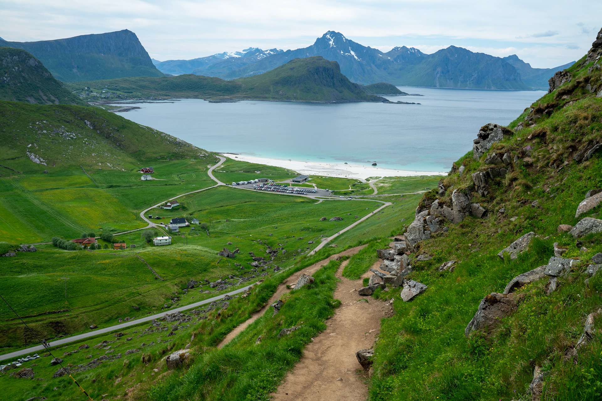 Looking back to Haukland Beach