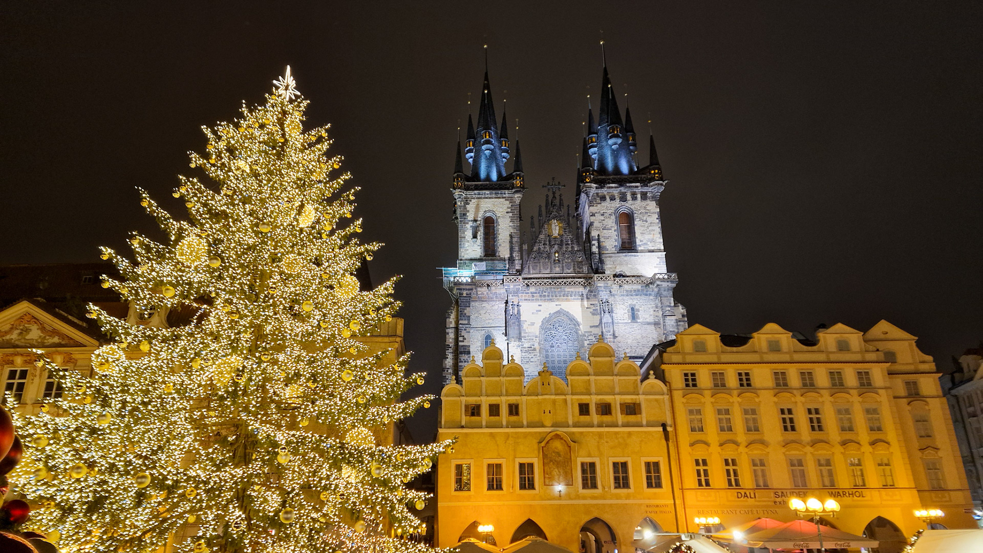 Gothic towers of Church of Our Lady  before Tyn