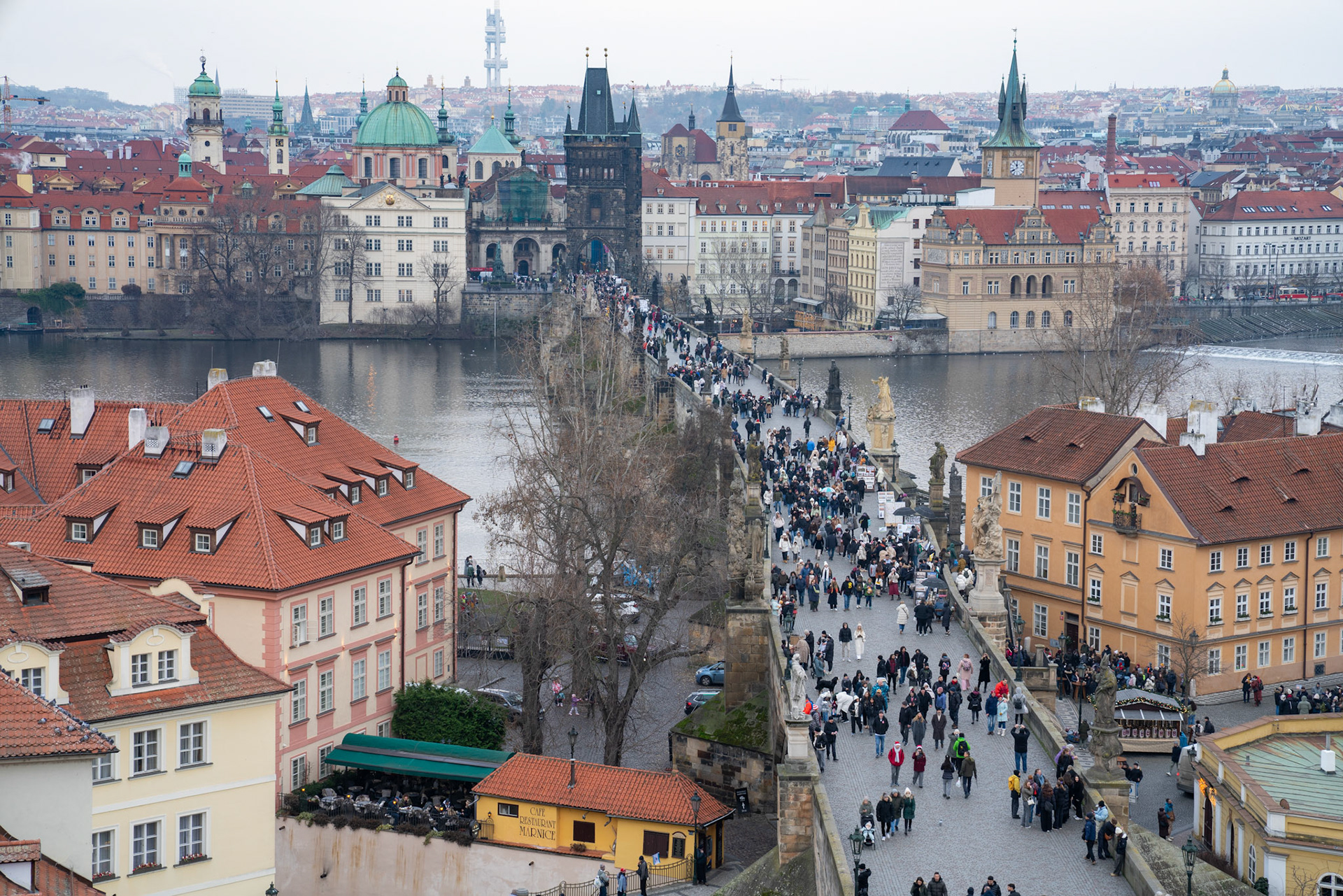Charles Bridge from the Lesser Town Bridge Tower