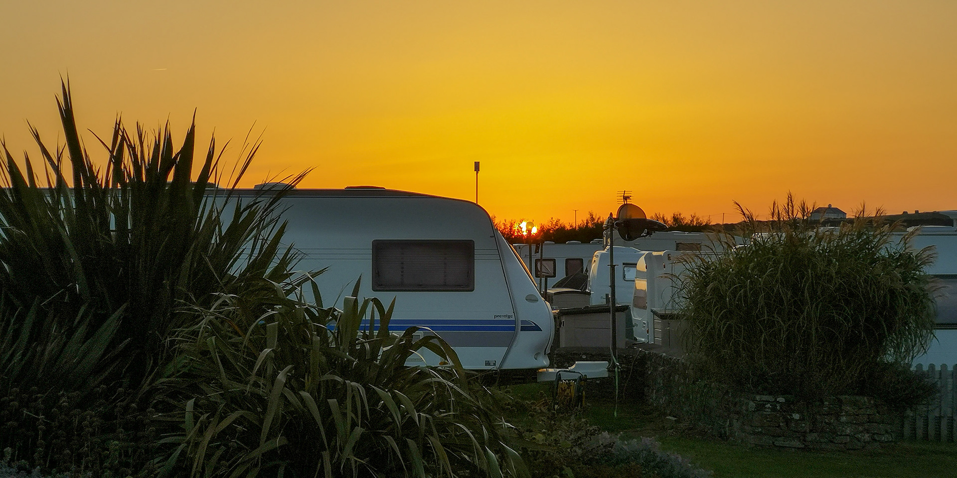 Sunrise on Carnevas campsite, Porthcothan