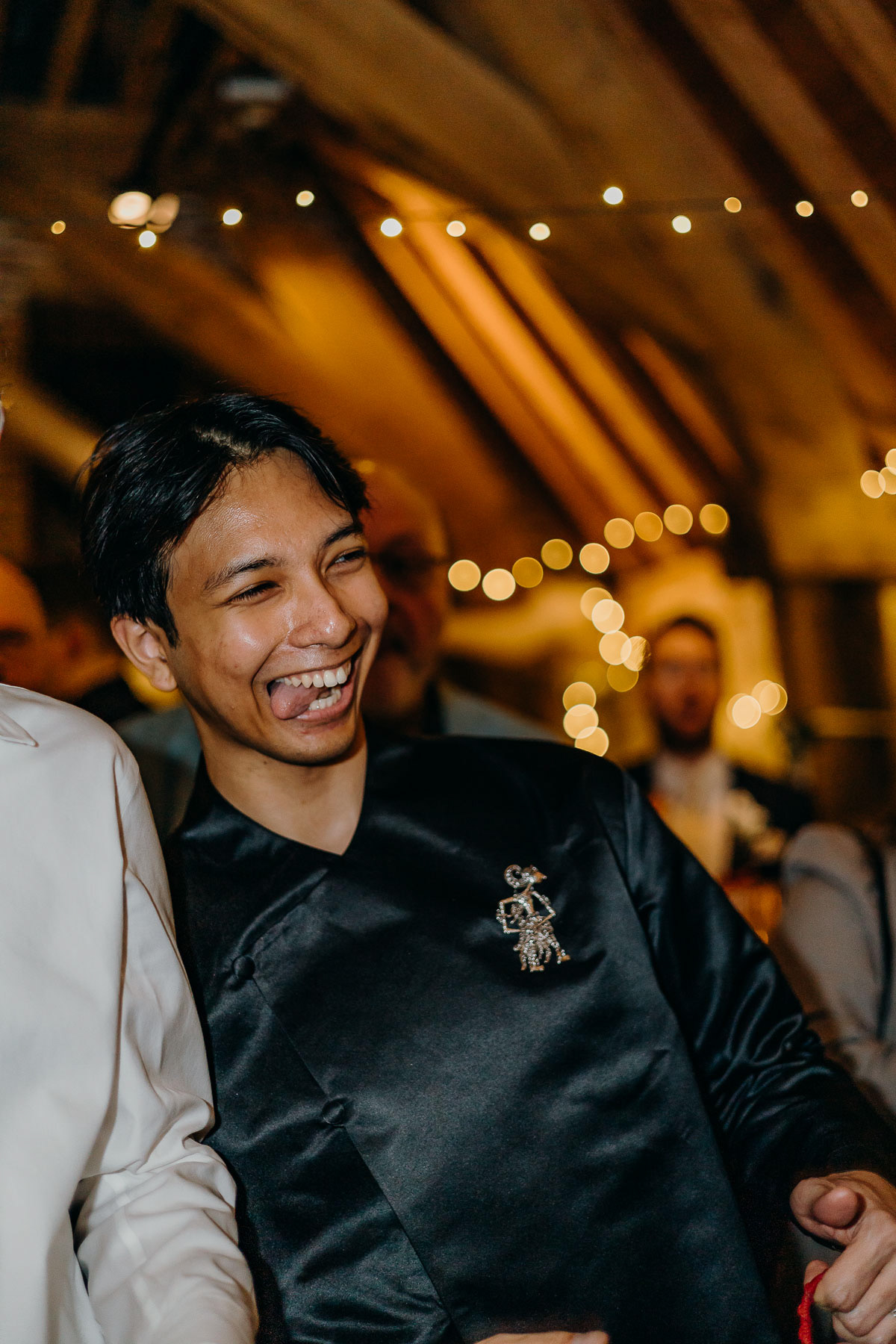 Wedding guest having fun!