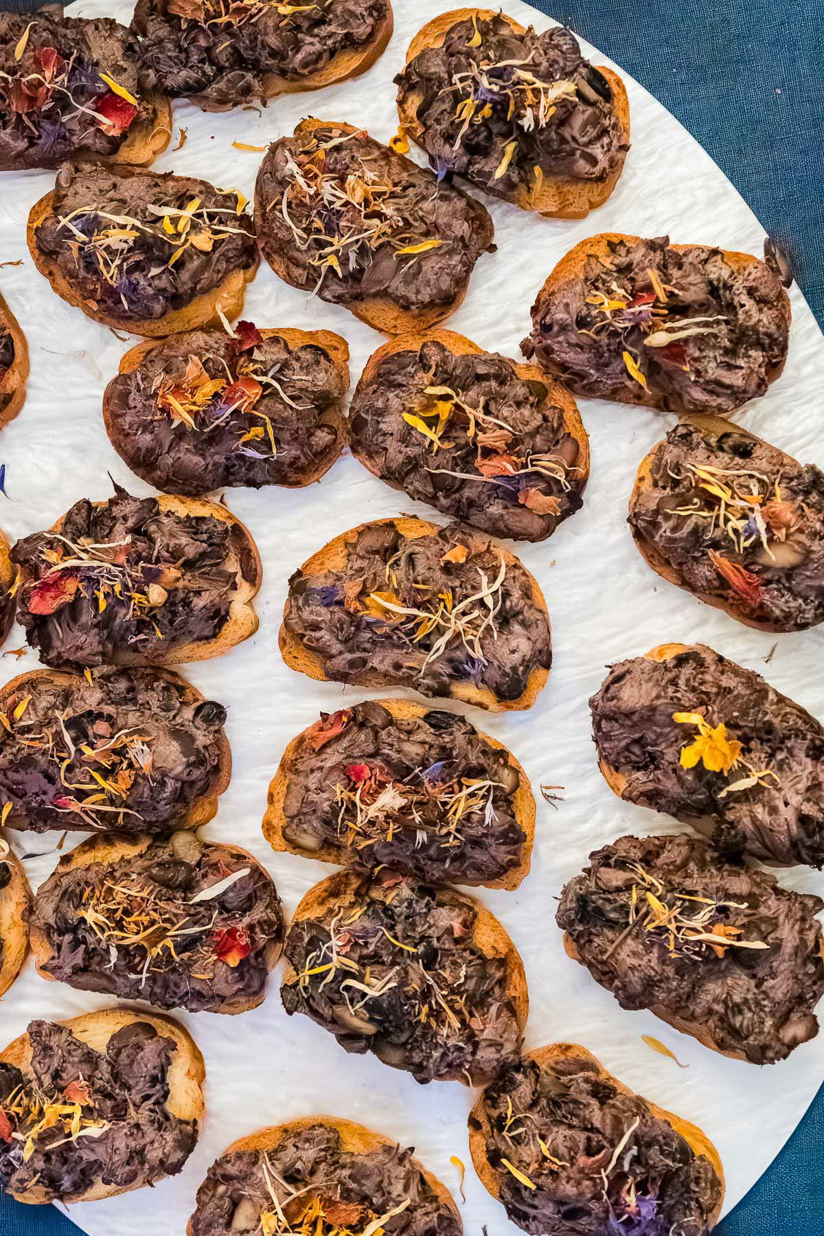 Vegetarian wedding snacks with beans, photographed by Jem Mantiri.
