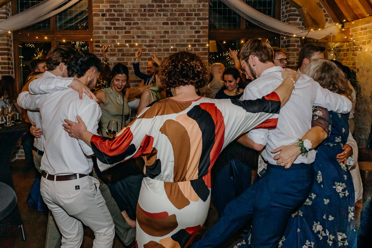 Dance moves on the dance floor.