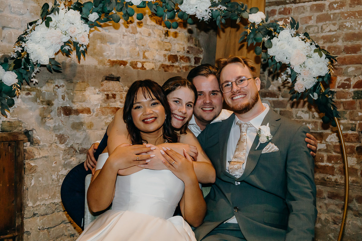 Intimate group photo at the wedding, taken by Rotterdam wedding photographer.