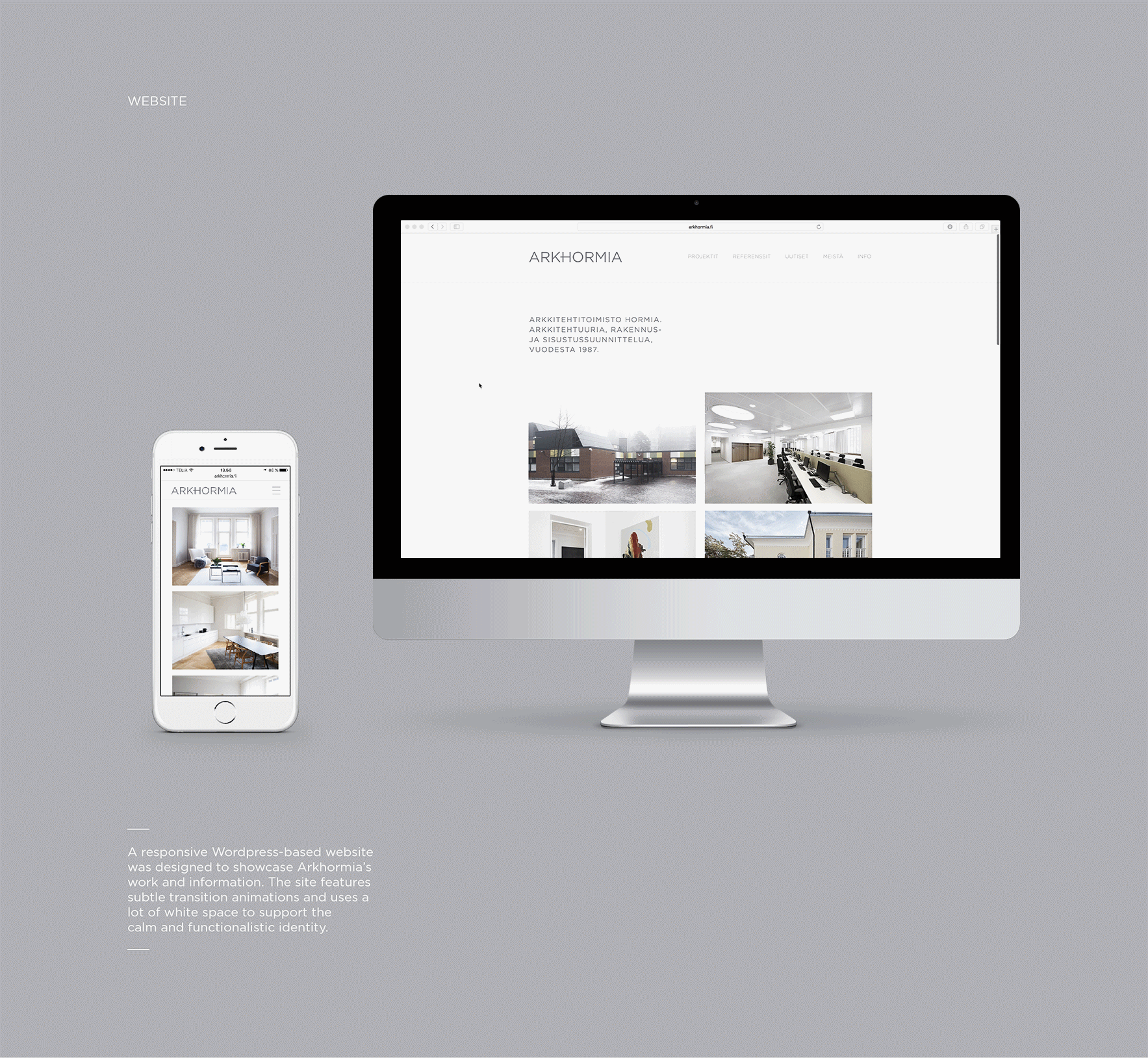 Brand Identity and Web Design for Architecture firm Arkhormia. Through the gestalt principles of Modernist Design as a foundation, the company has strived to create functional, sustainable and long-lasting architecture and interior solutions since the year 1987. The identity needed to be modernised and more structured from not having been touched for years. The new identity reflects the firm's high appreciation and use of Modernist and Scandinavian Architecture and Interior Design.