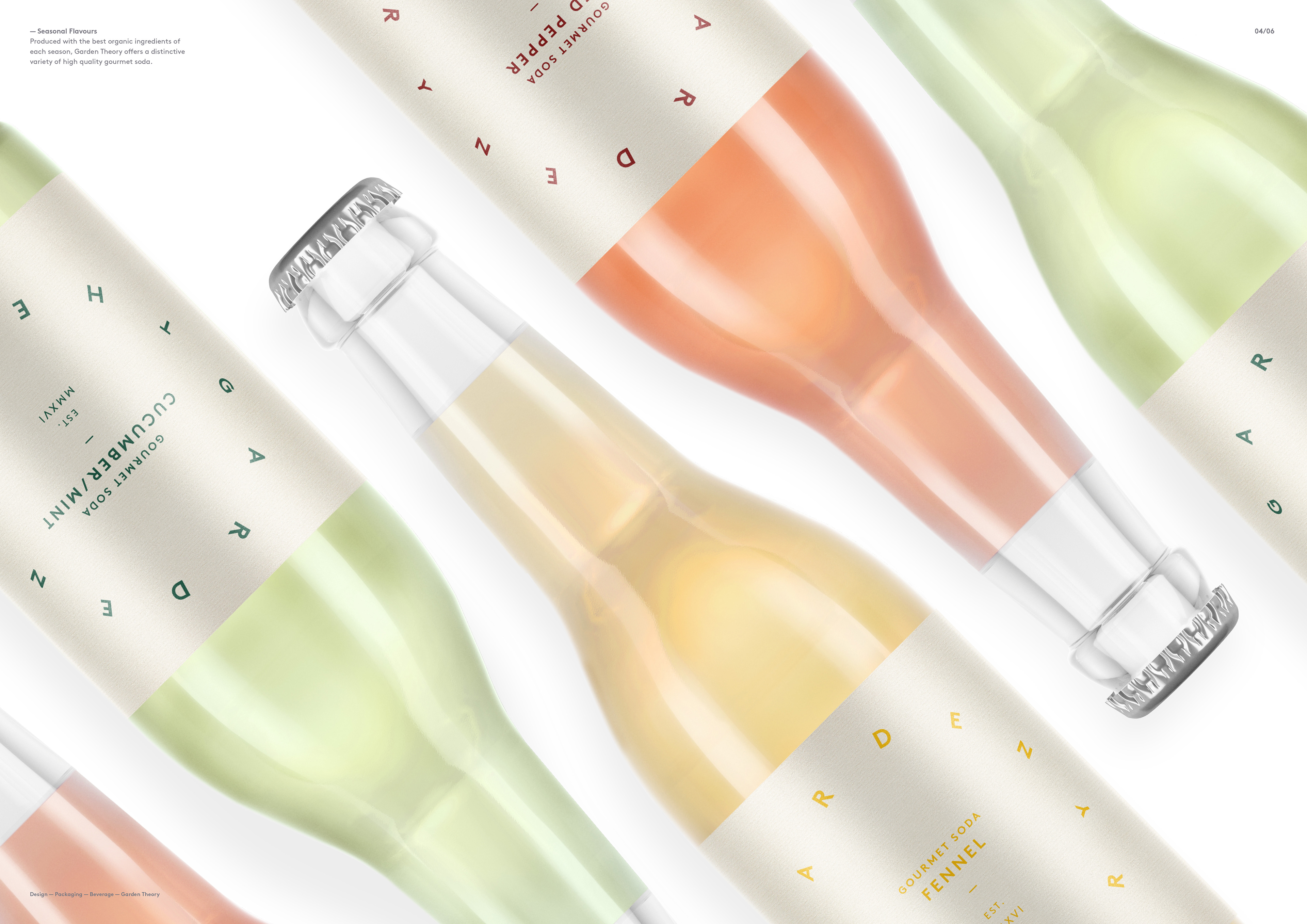 Create a brand name, a brand identity concept and a suite of packaging that would create a strong platform for establishing a position for an organic vegetable gourmet soda in the upper end of the soda market