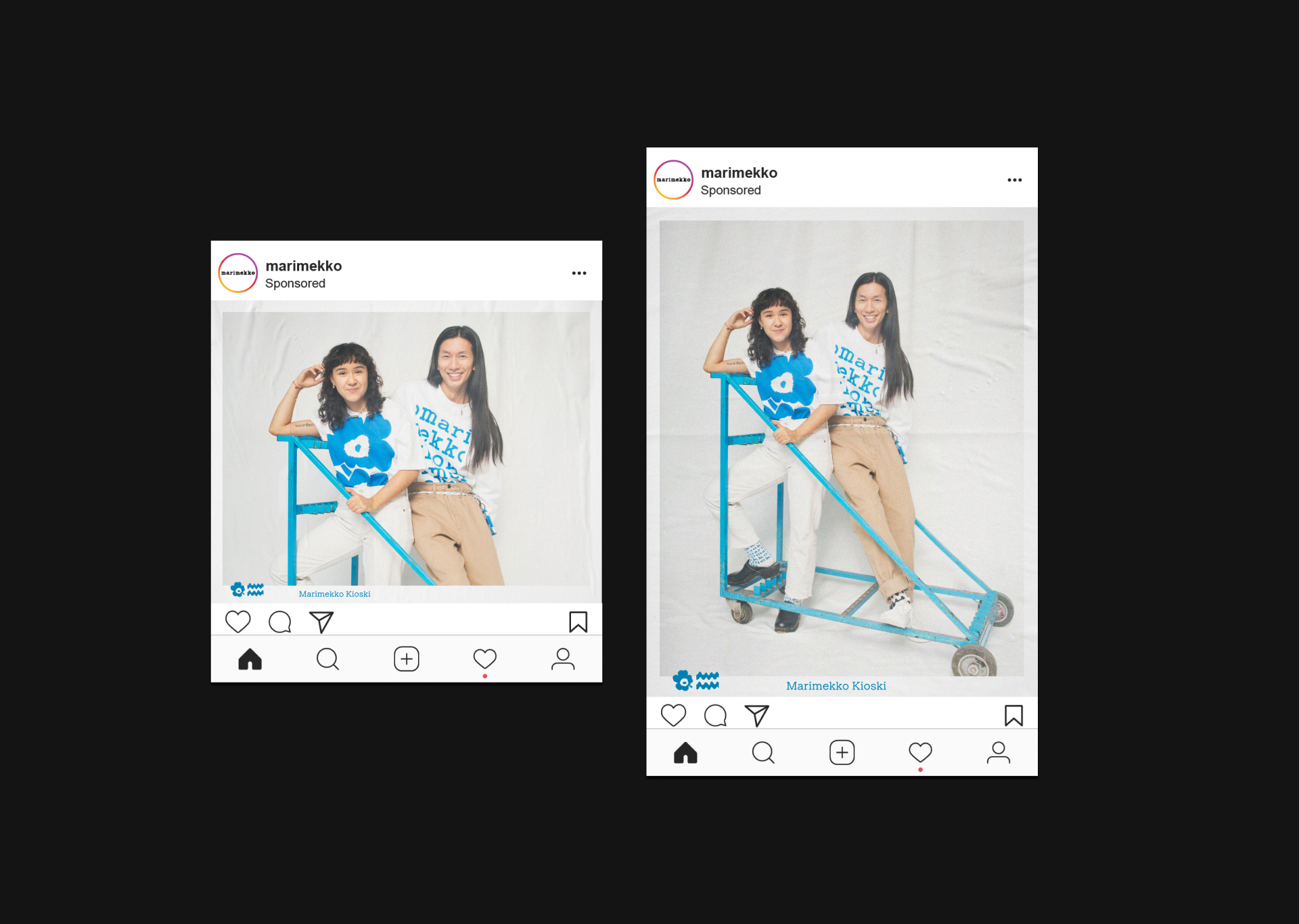 Marimekko Kioski The Art of Printmaking Edition Campaign Creative direction main visuals for paid media instagram marketing.