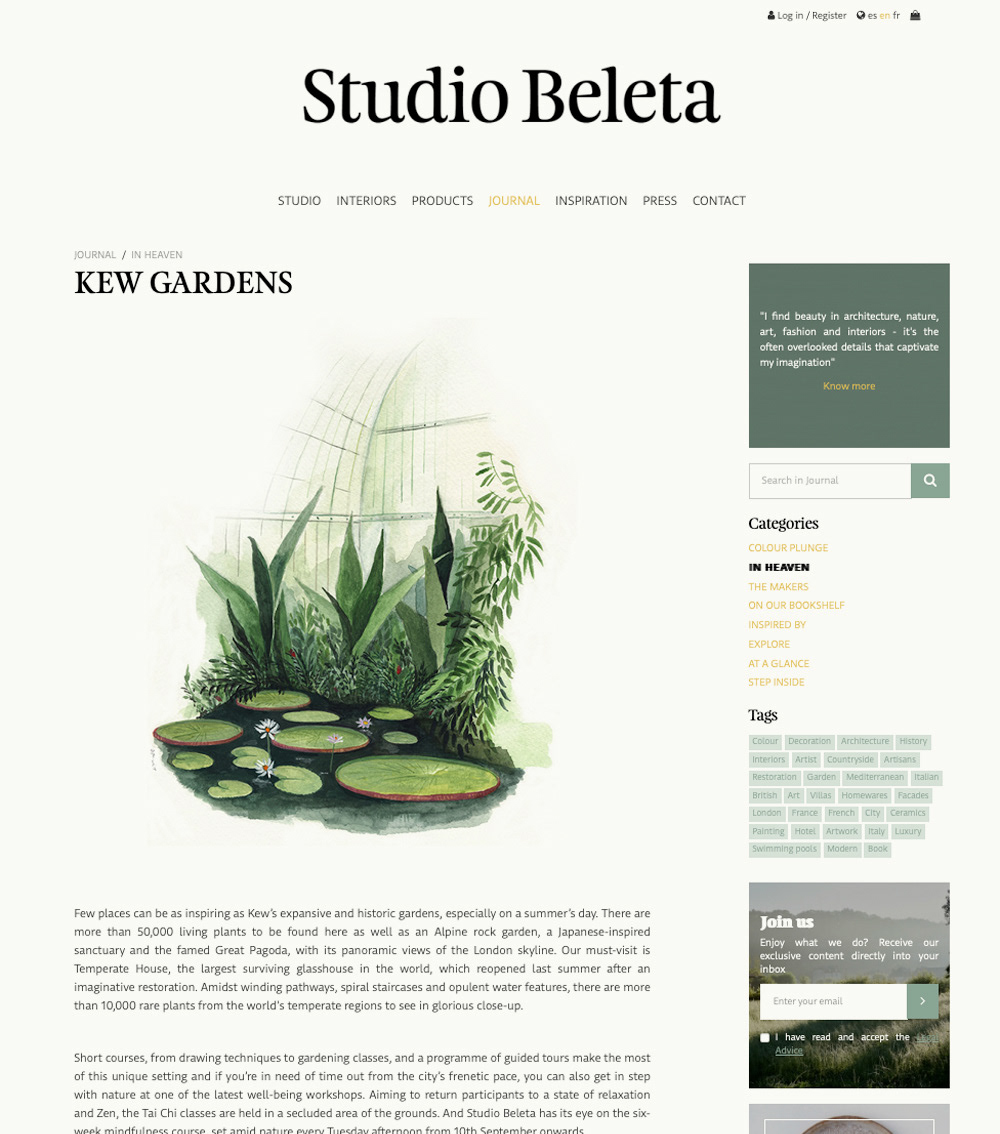the kew garden item on Studio Beleta blog