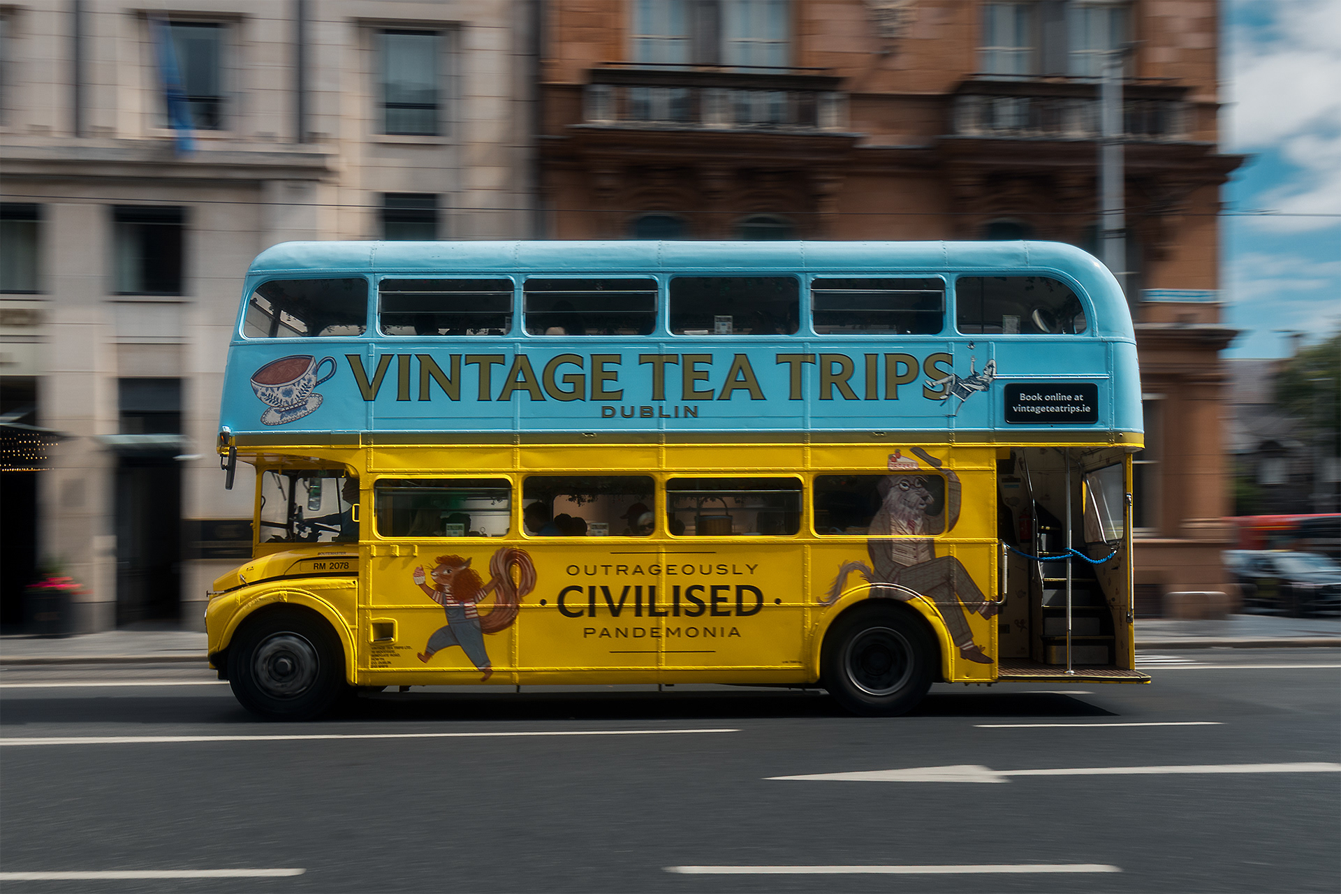 Panning - Yellow Dublin Bus