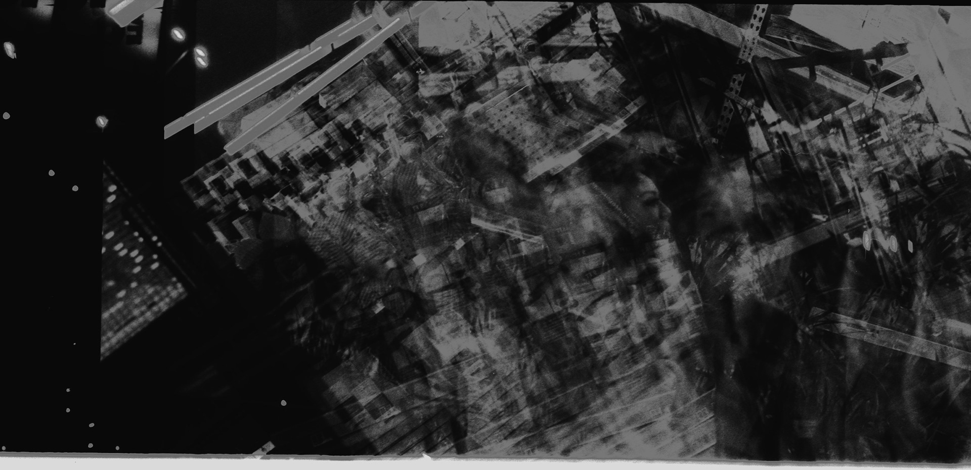 Double exposure? No, 10-20 exposures all on one section of the film