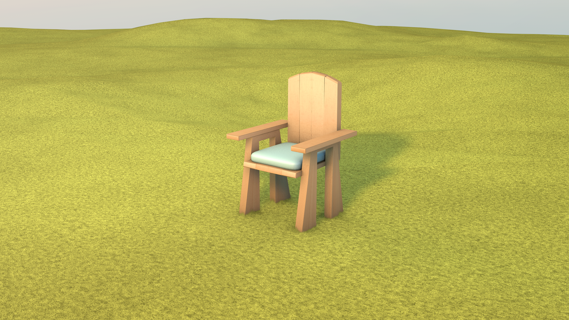 A render of the chair enhanced in Photoshop.