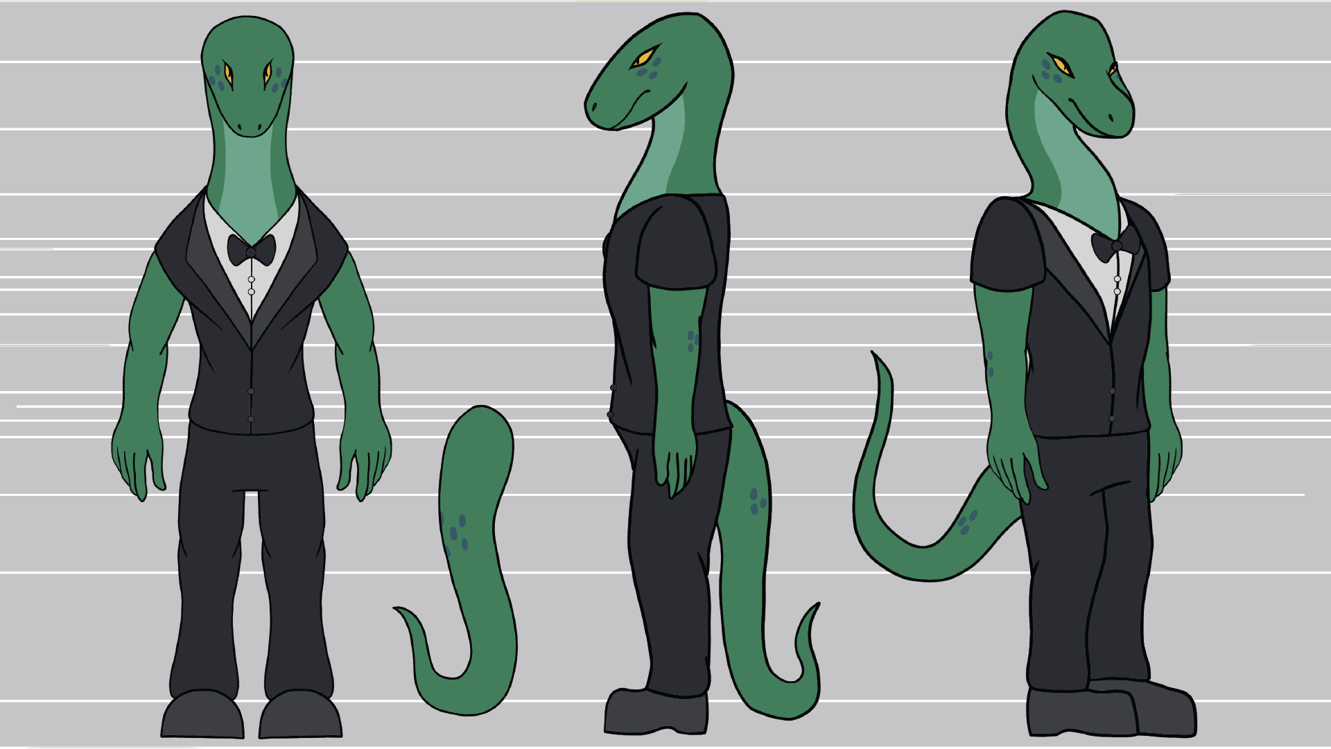 A turnaround of said snake character prior to rigging.