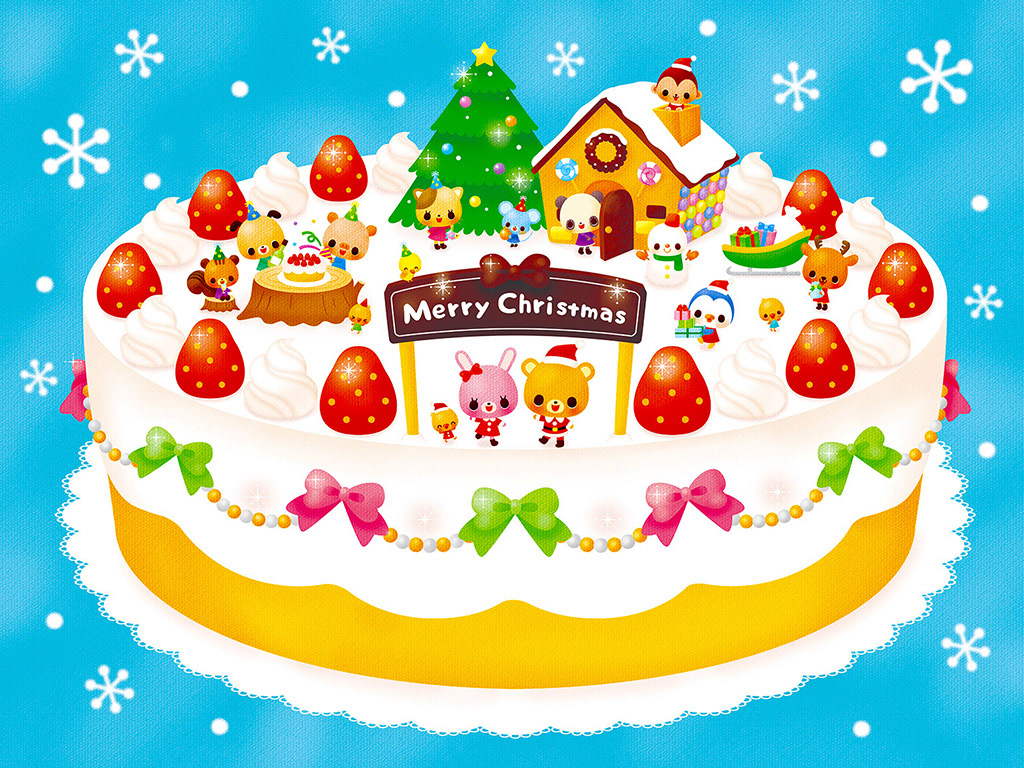 Sugar Plum イラストレーターさとうゆか 子供向けのかわいいイラスト クリスマスケーキ